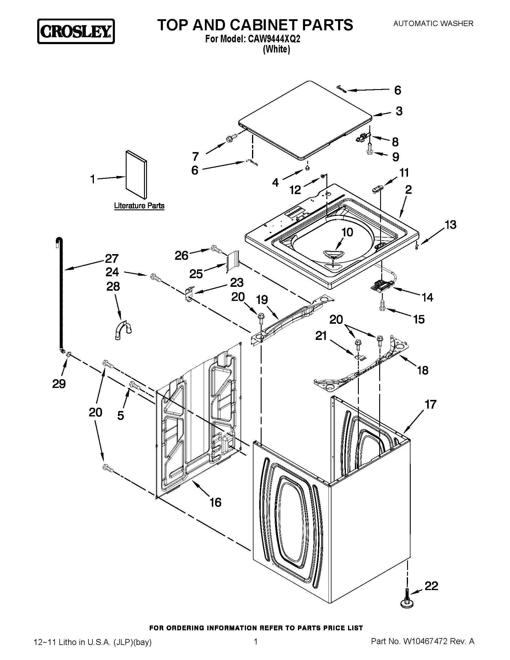 01 - TOP AND CABINET PARTS