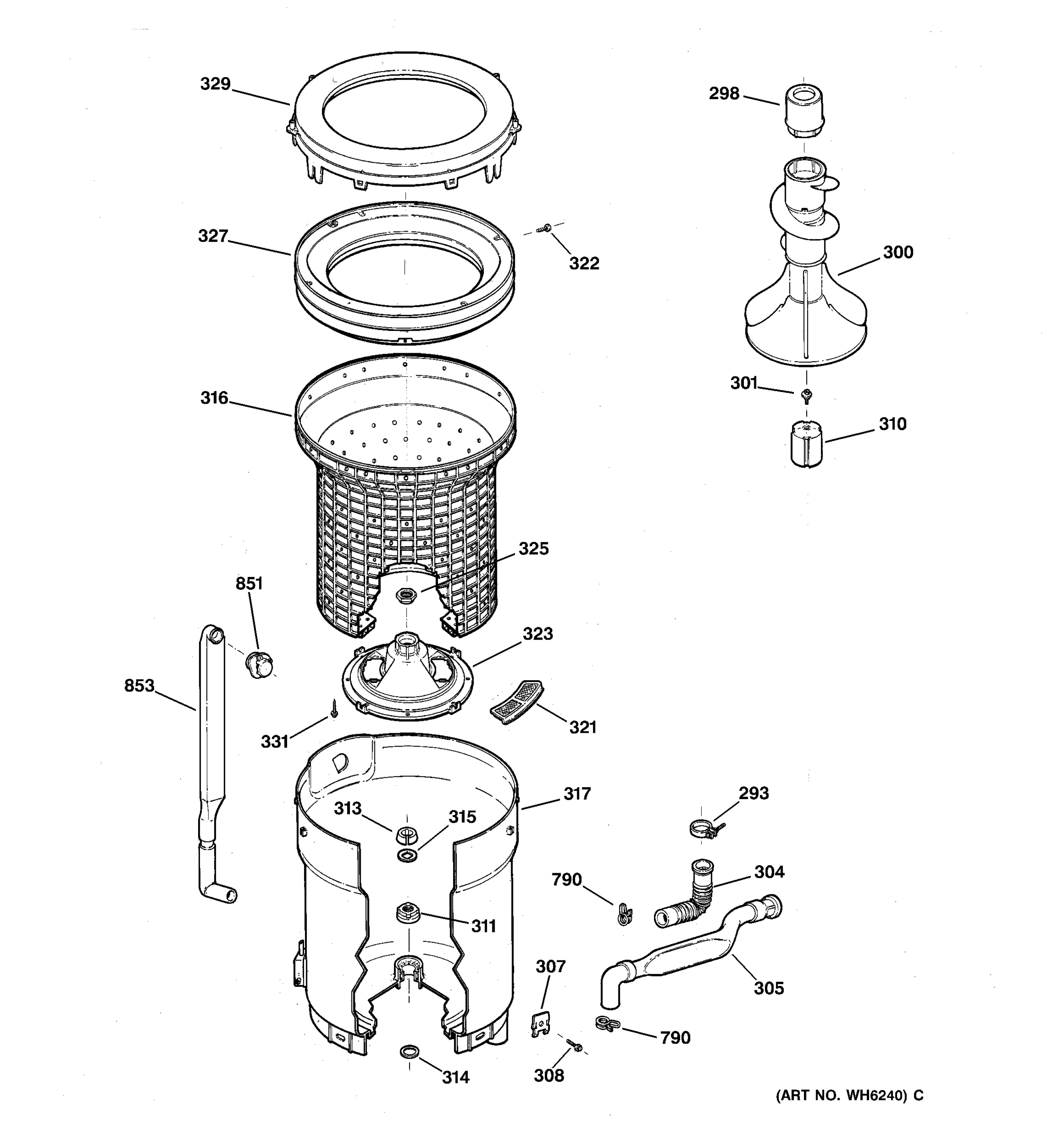 TUB, BASKET & AGITATOR