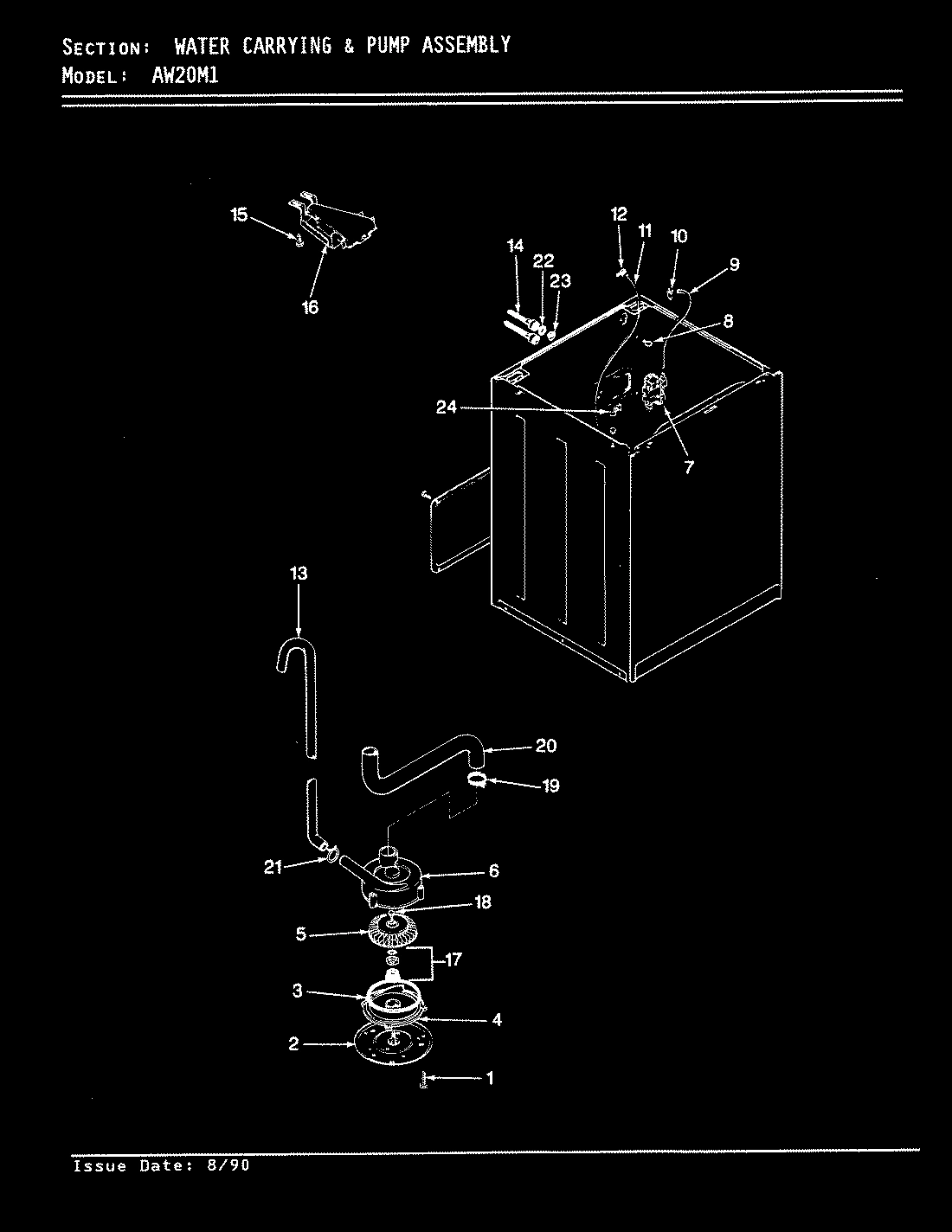 15 - WATER CARRYING & PUMP ASSY. (REV. A-D)