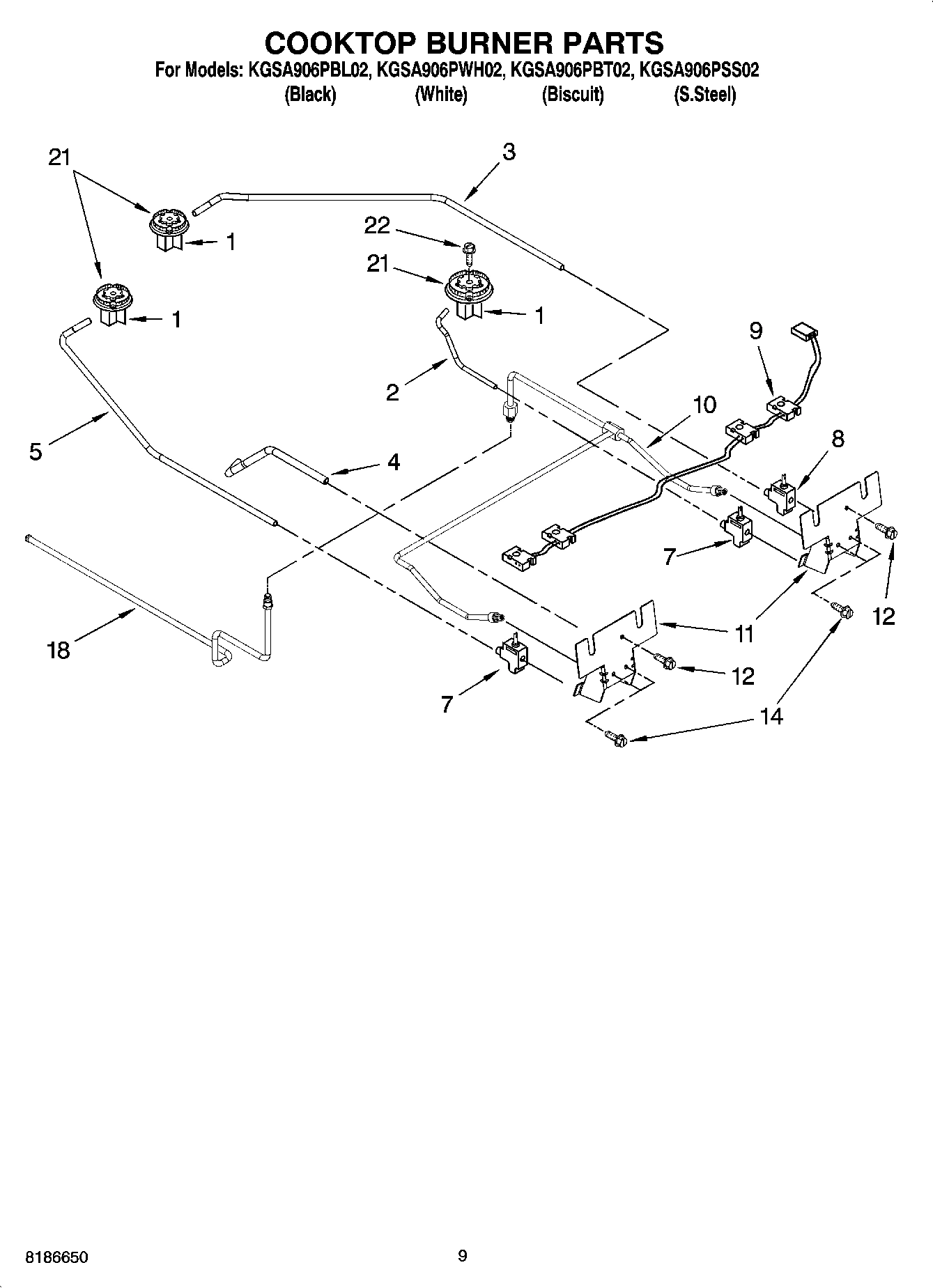 06 - COOKTOP BURNER PARTS