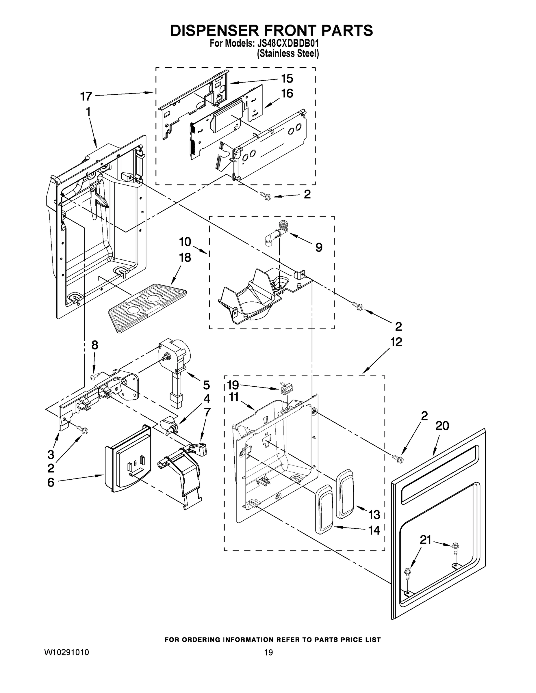 12 - DISPENSER FRONT PARTS