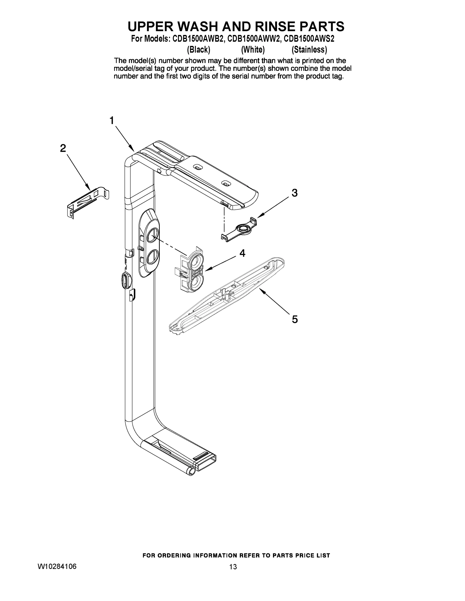 10 - UPPER WASH AND RINSE PARTS