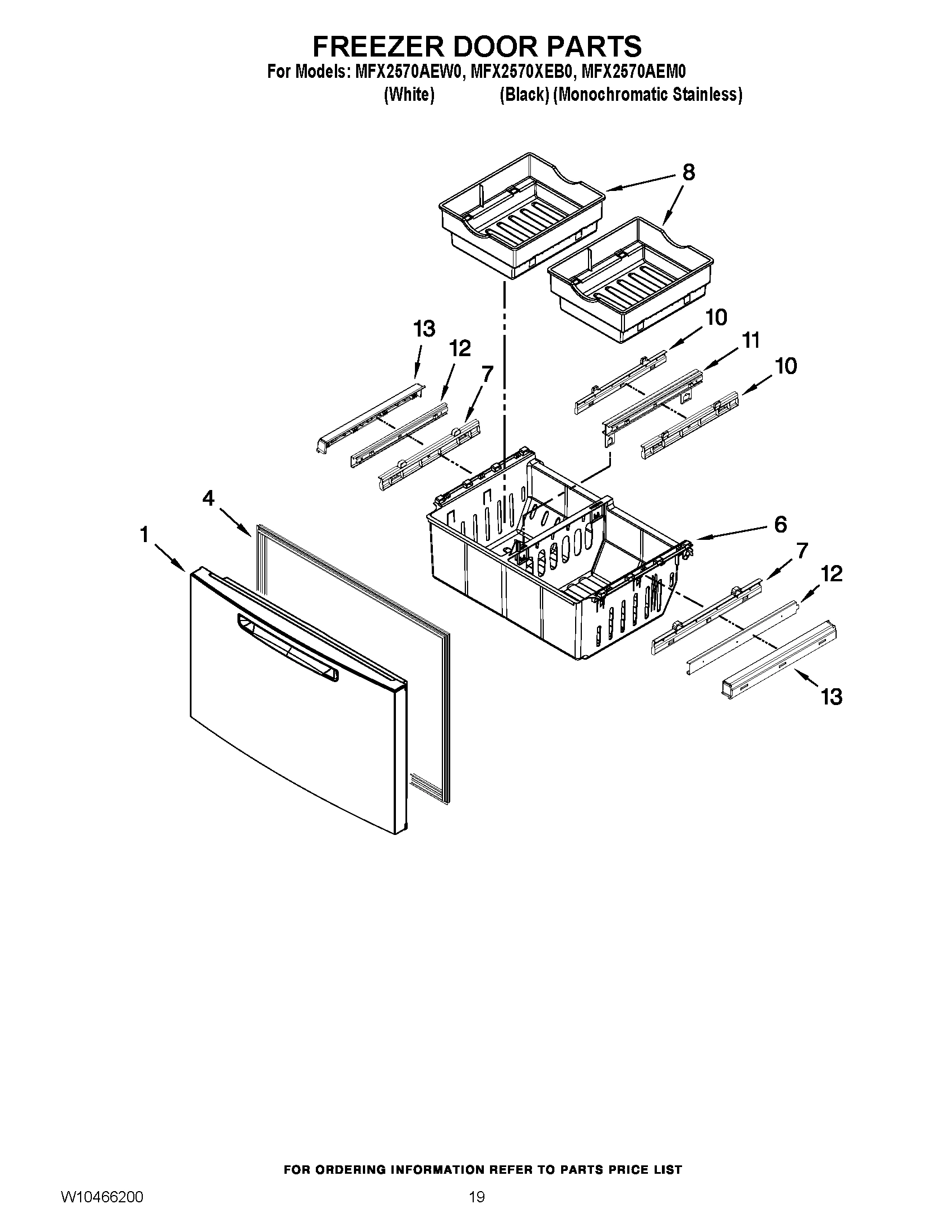 10 - FREEZER DOOR PARTS