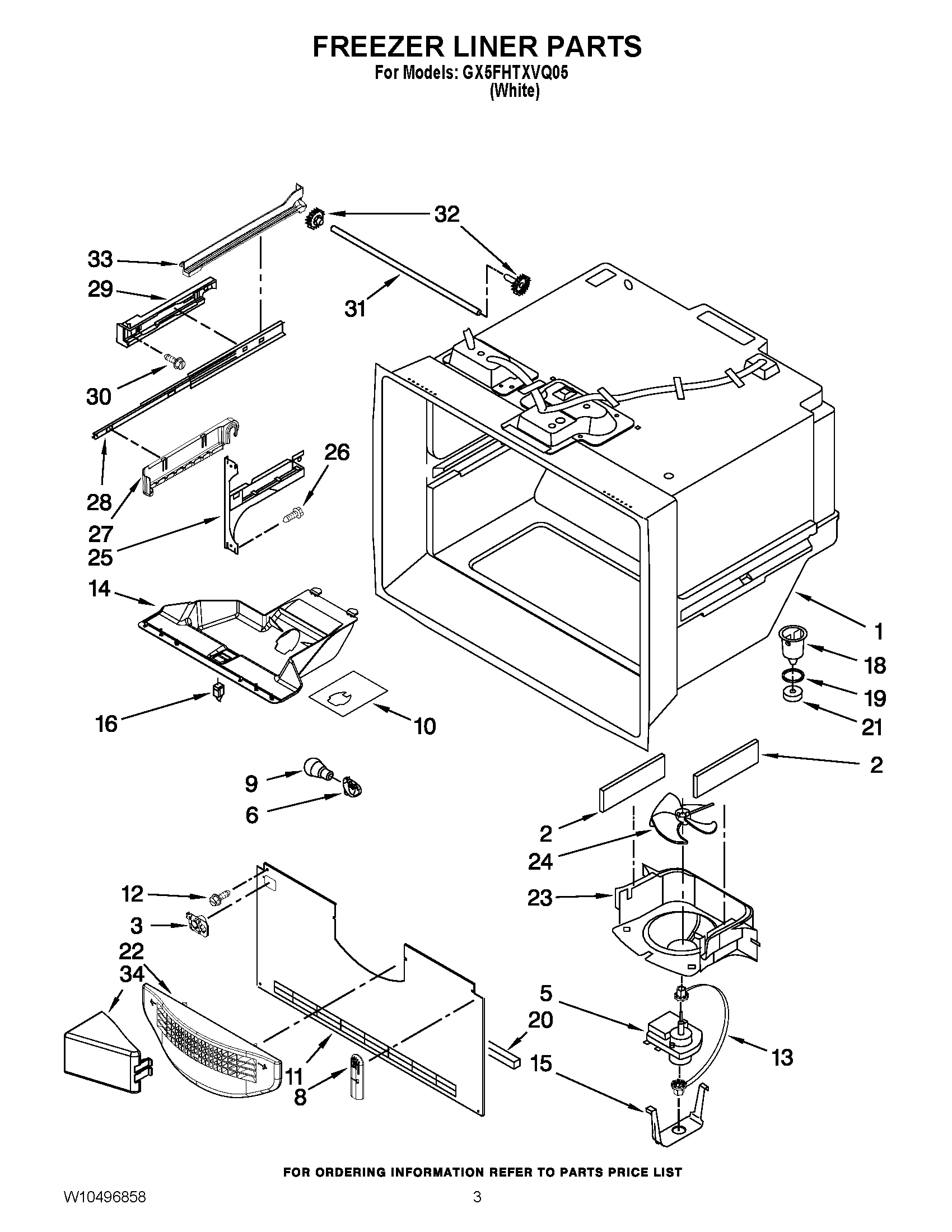 02 - FREEZER LINER PARTS