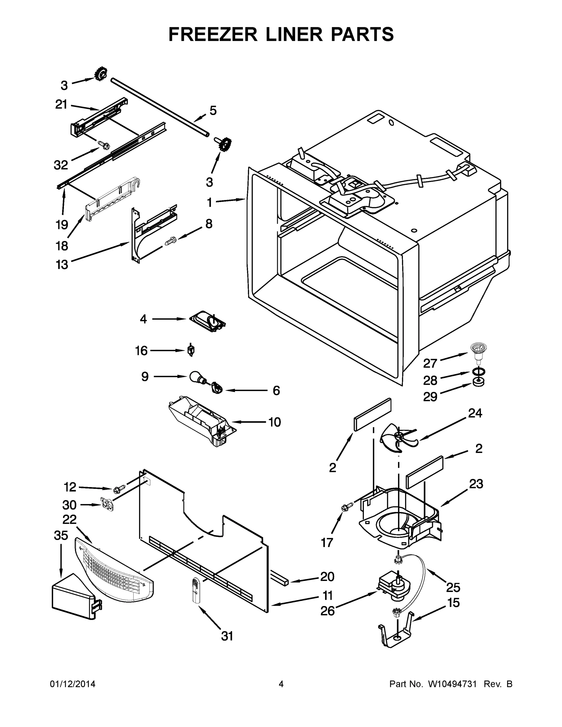03 - FREEZER LINER PARTS