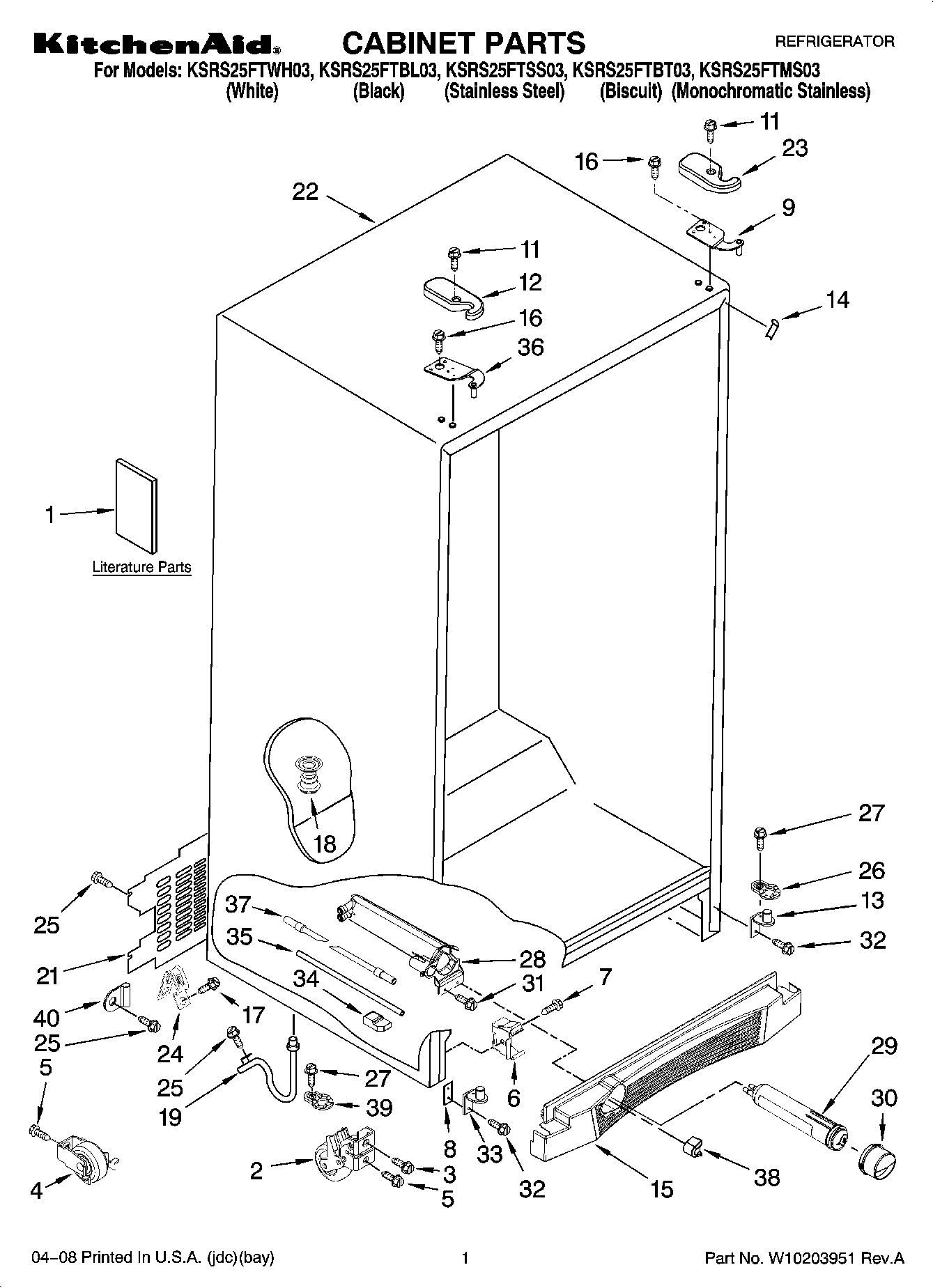 01 - CABINET PARTS