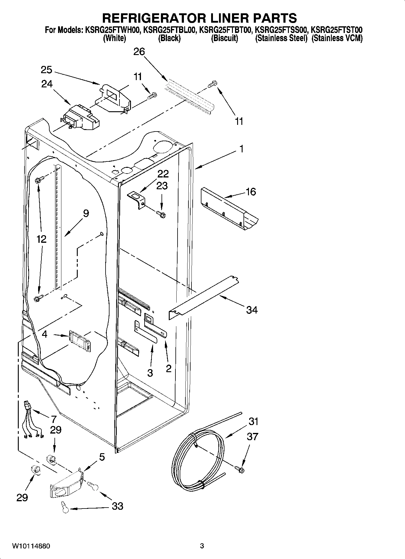 02 - REFRIGERATOR LINER PARTS