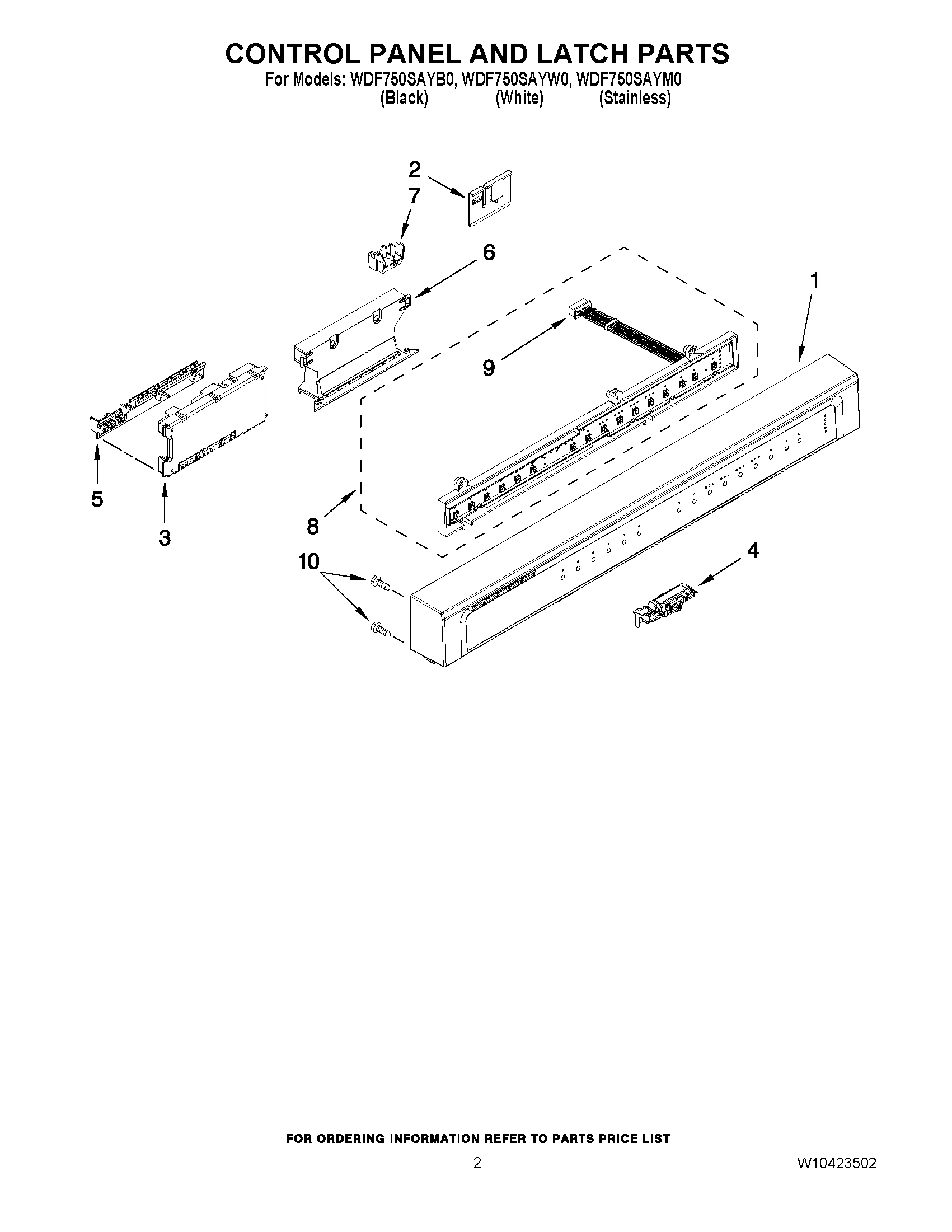 02 - CONTROL PANEL AND LATCH PARTS