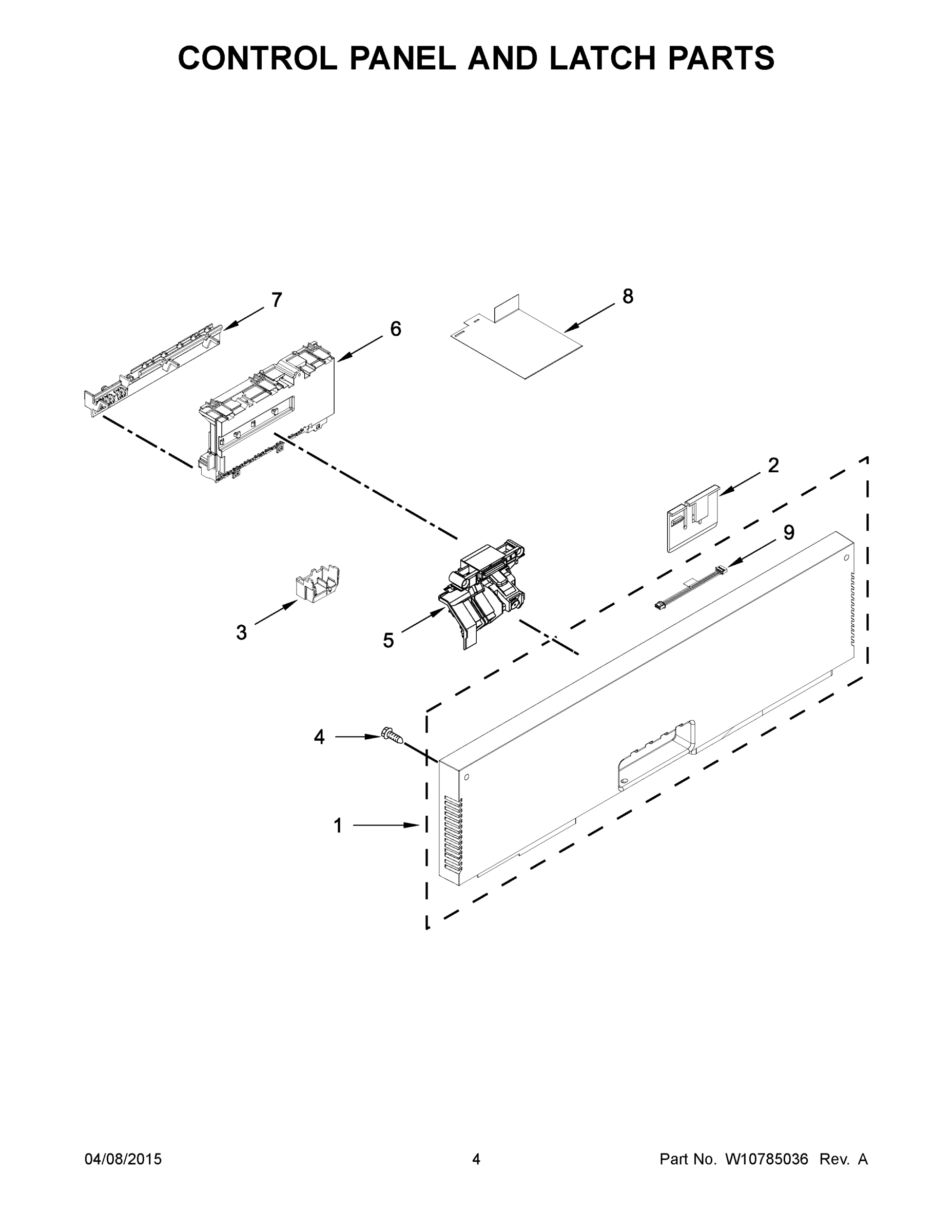03 - CONTROL PANEL AND LATCH PARTS