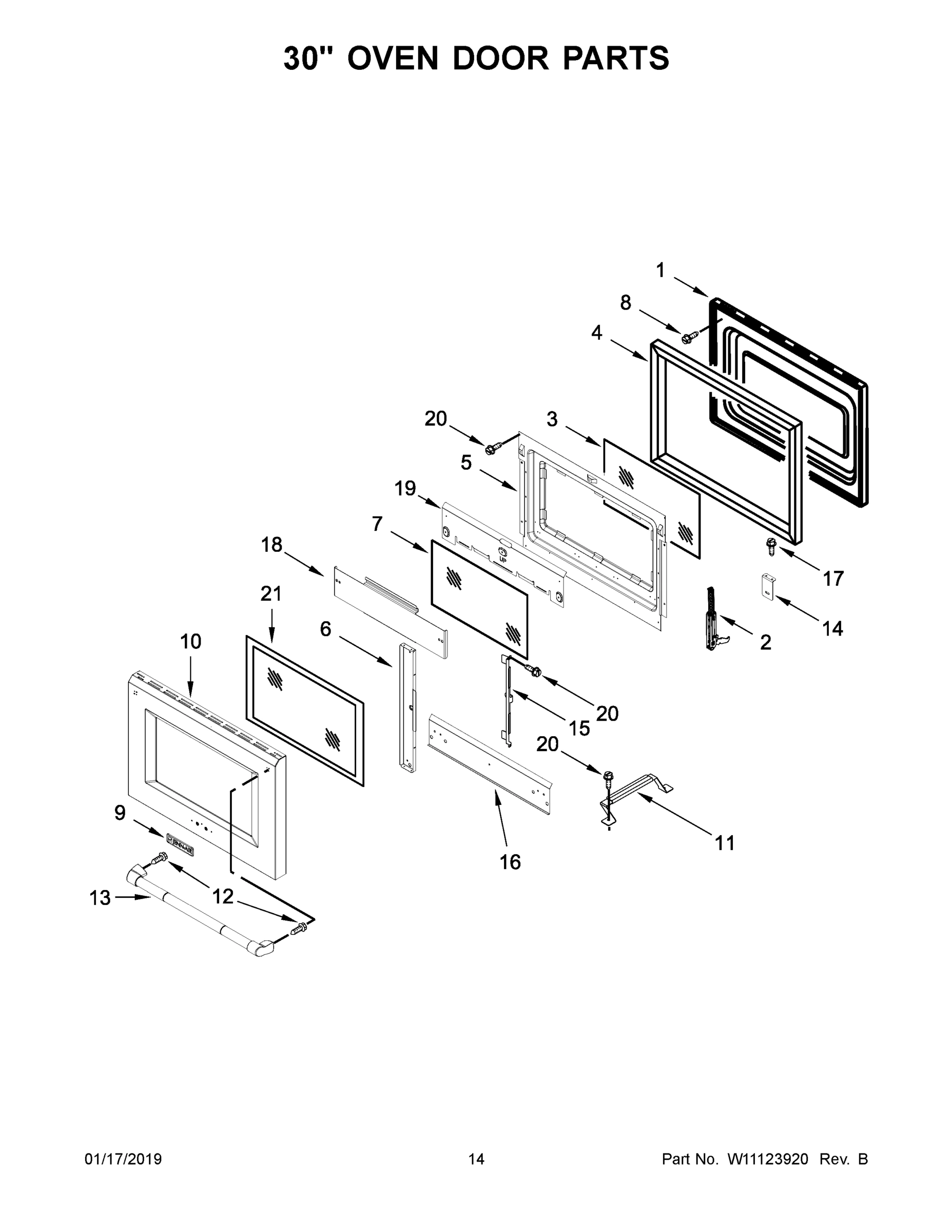 08 - 30" OVEN DOOR PARTS