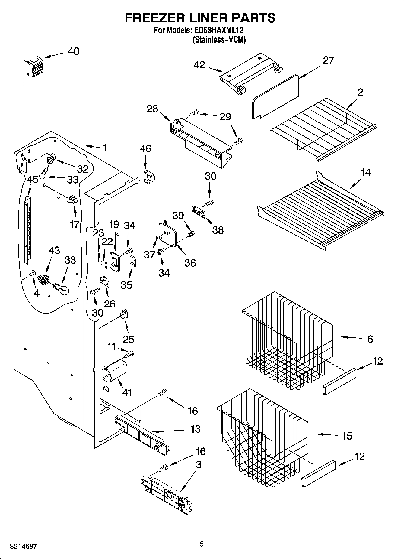 04 - FREEZER LINER PARTS