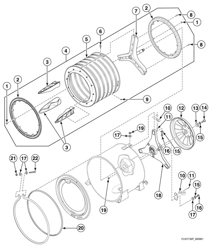 Inner Basket, Trunnion, Bearing Housing And Pulley