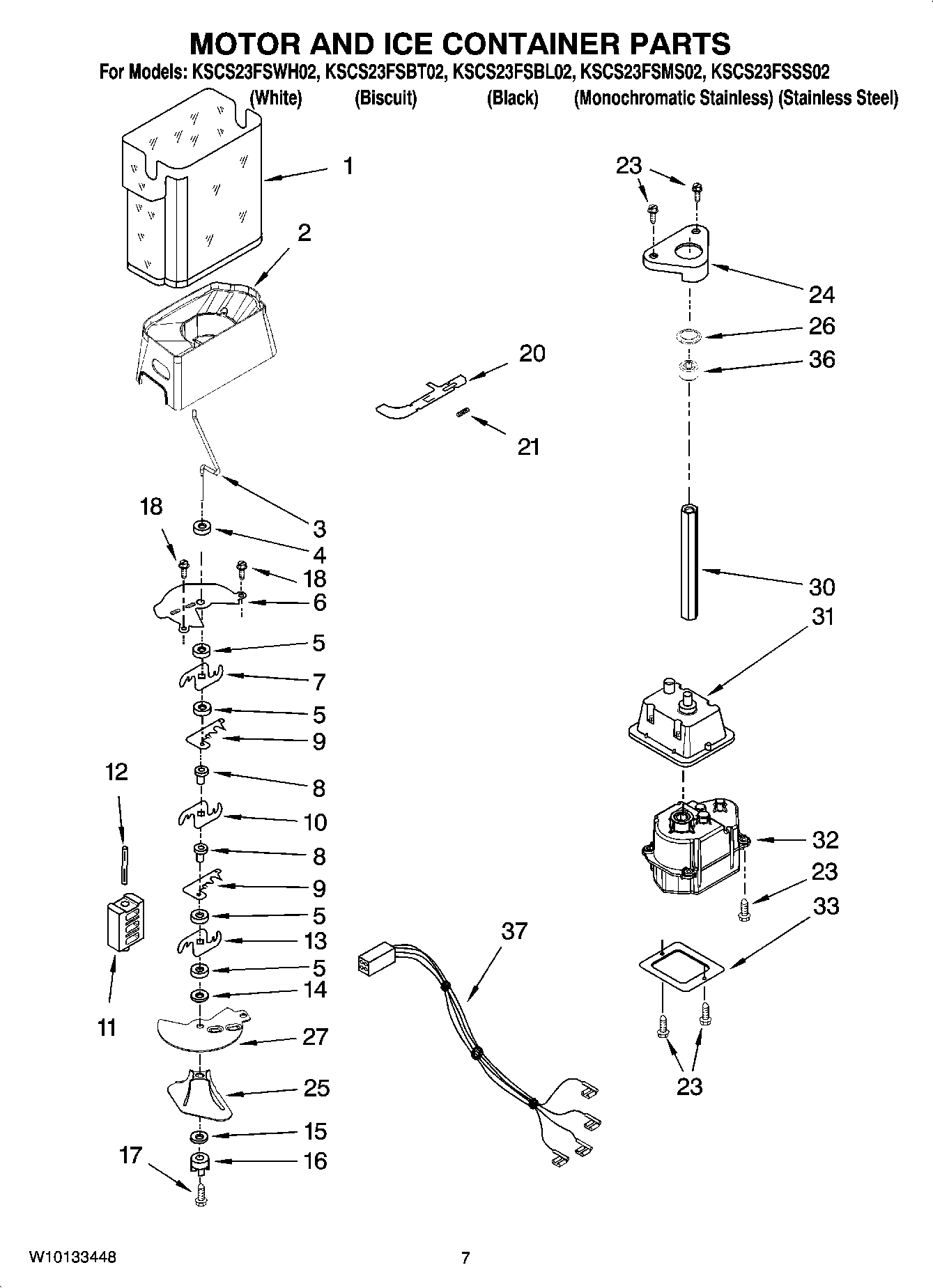 05 - MOTOR AND ICE CONTAINER PARTS