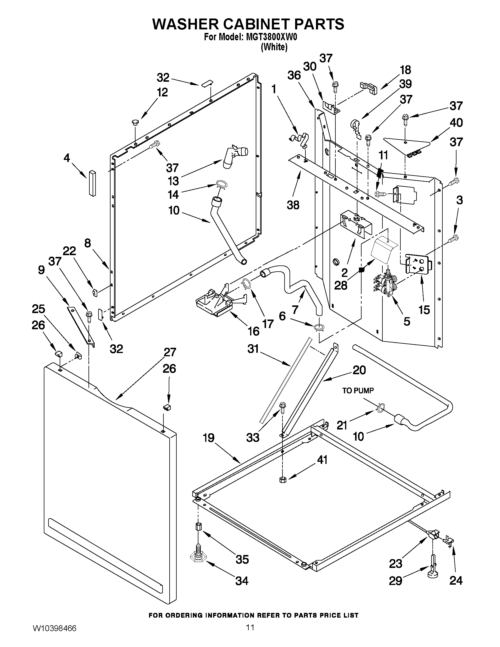 07 - WASHER CABINET PARTS