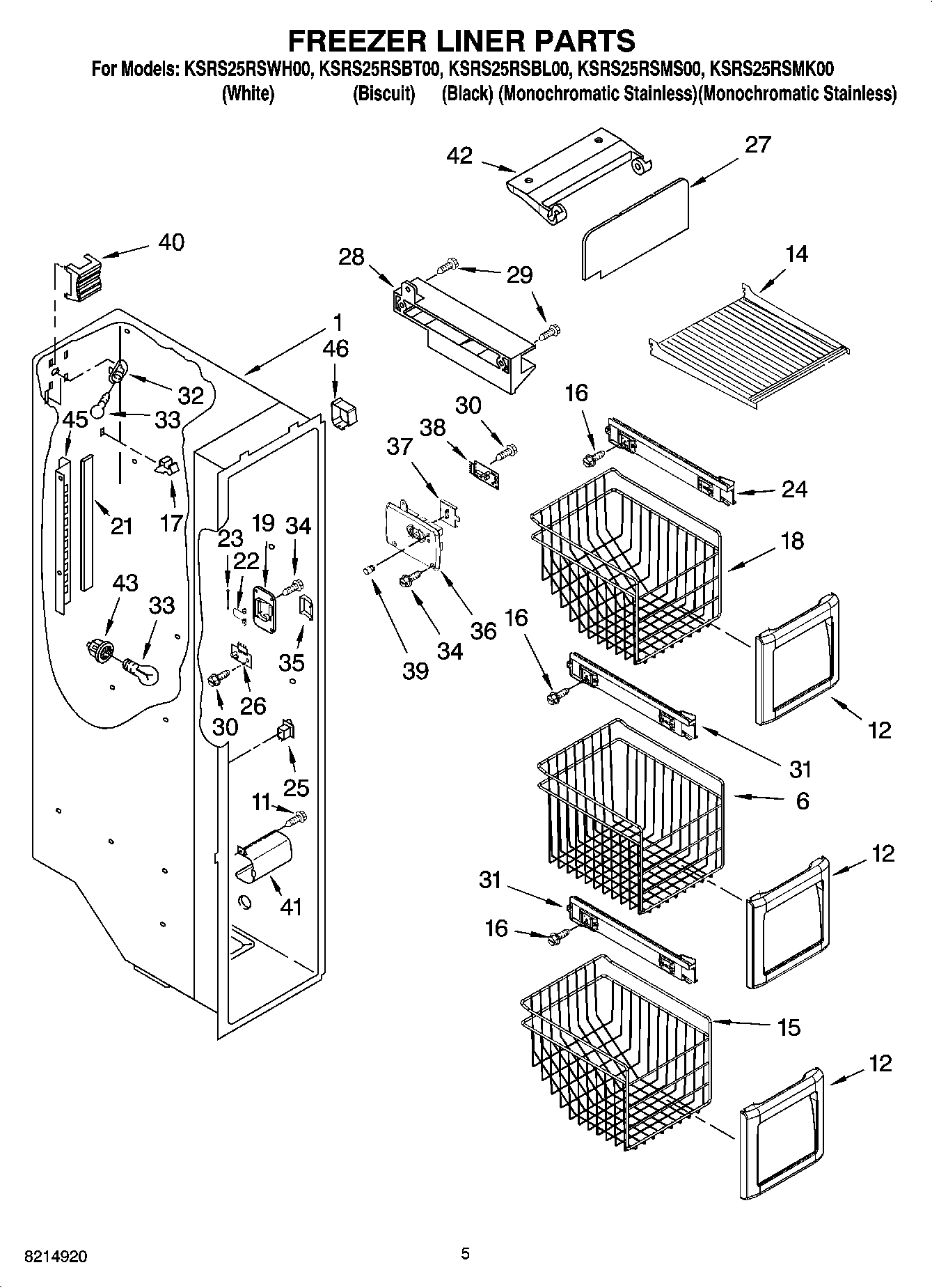 04 - FREEZER LINER PARTS