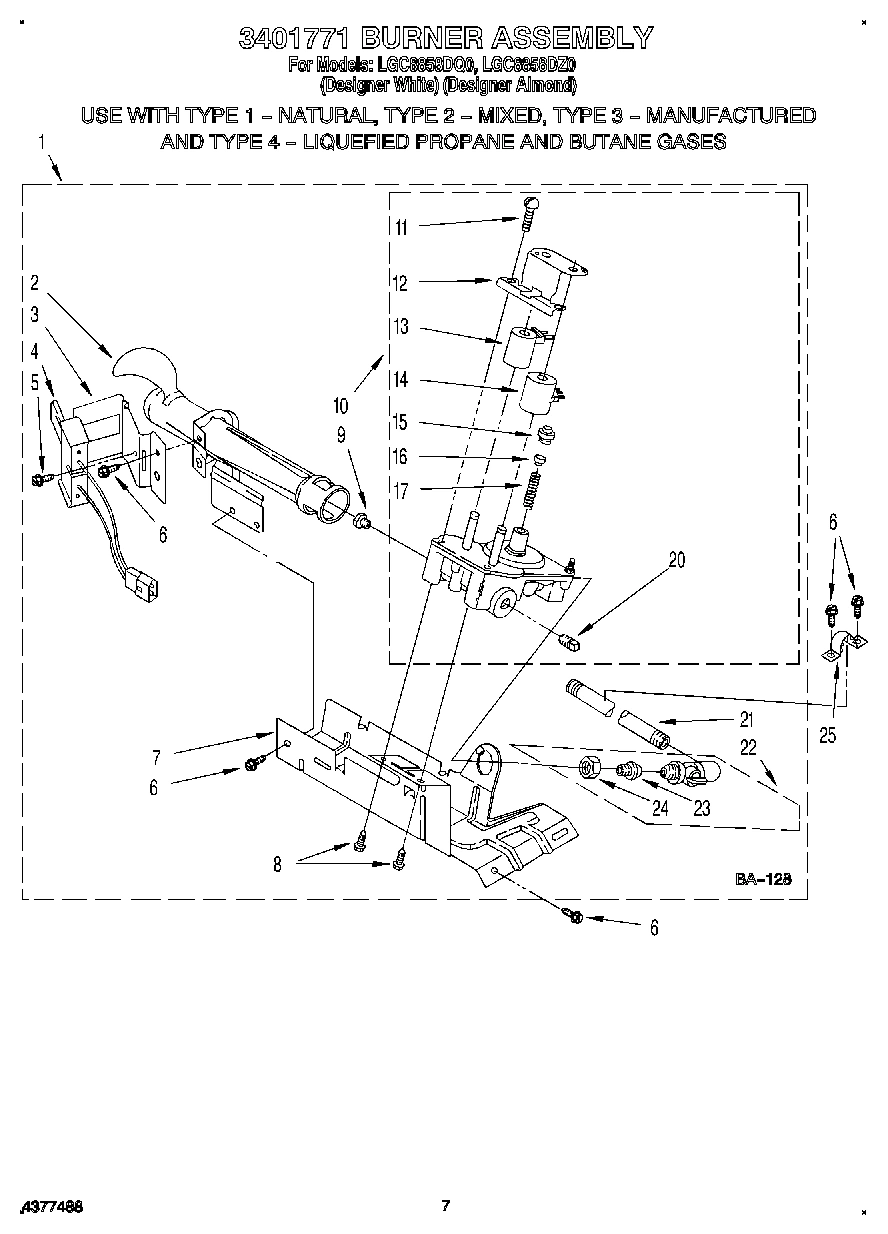 04 - 3401771 BURNER ASSEMBLY