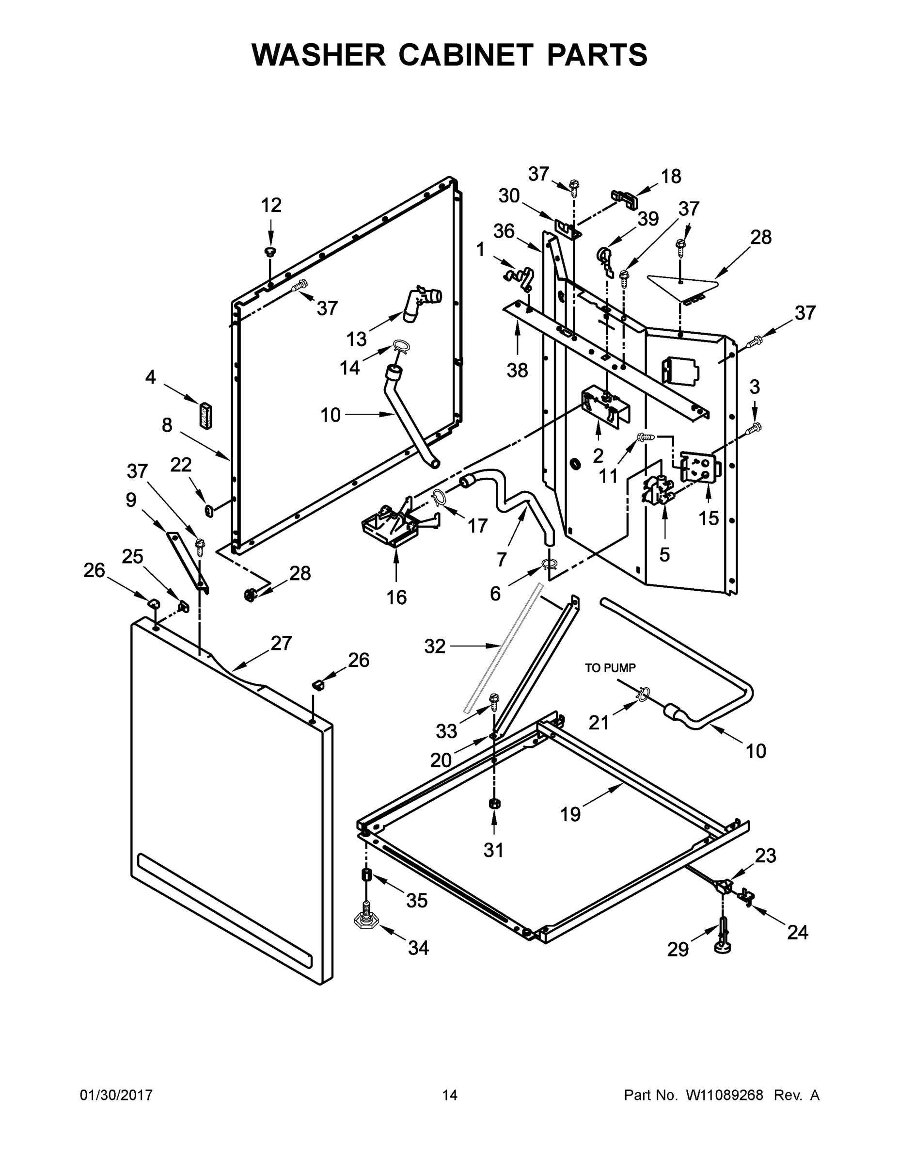08 - WASHER CABINET PARTS