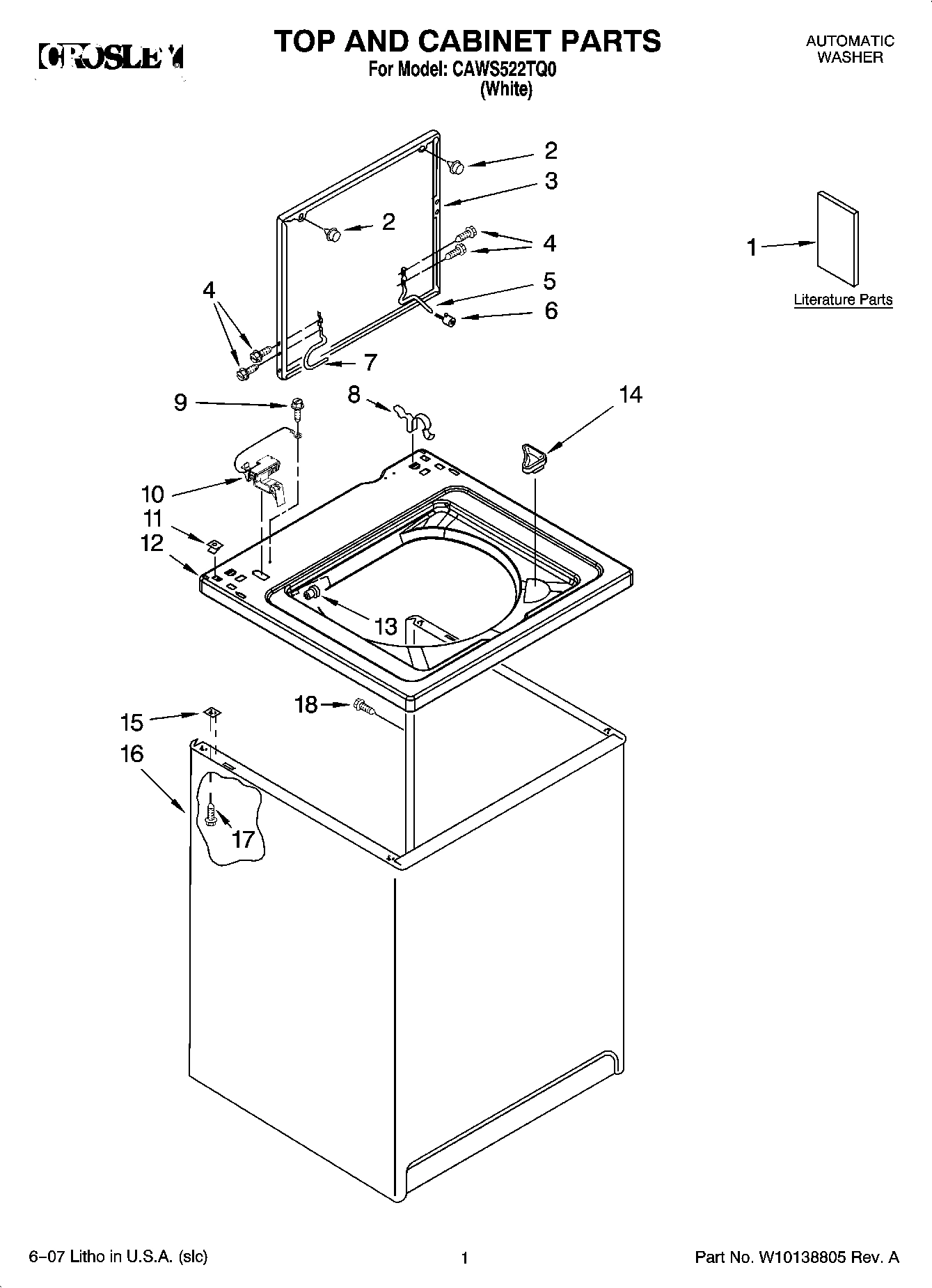01 - TOP AND CABINET PARTS