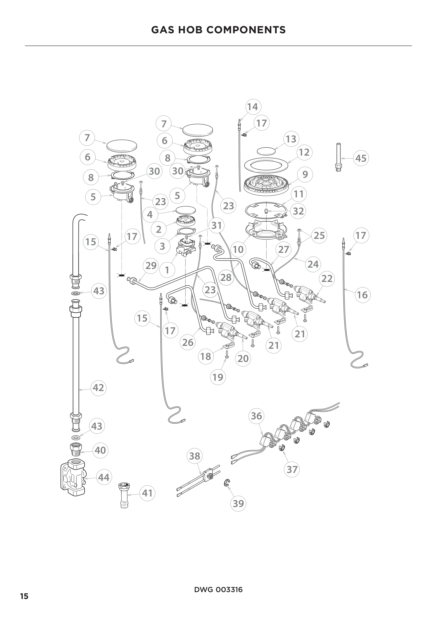 GAS HOB COMPONENTS