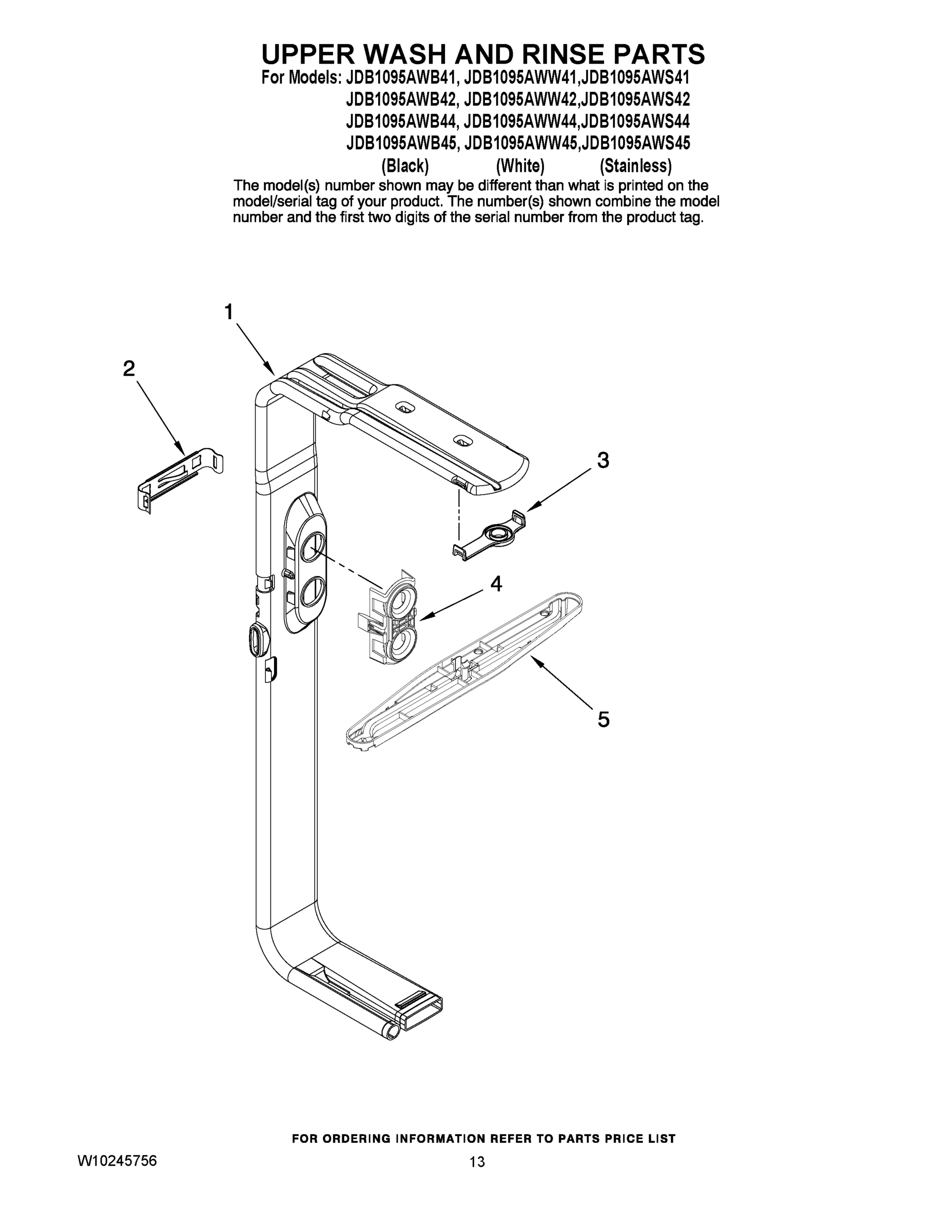 10 - UPPER WASH AND RINSE PARTS