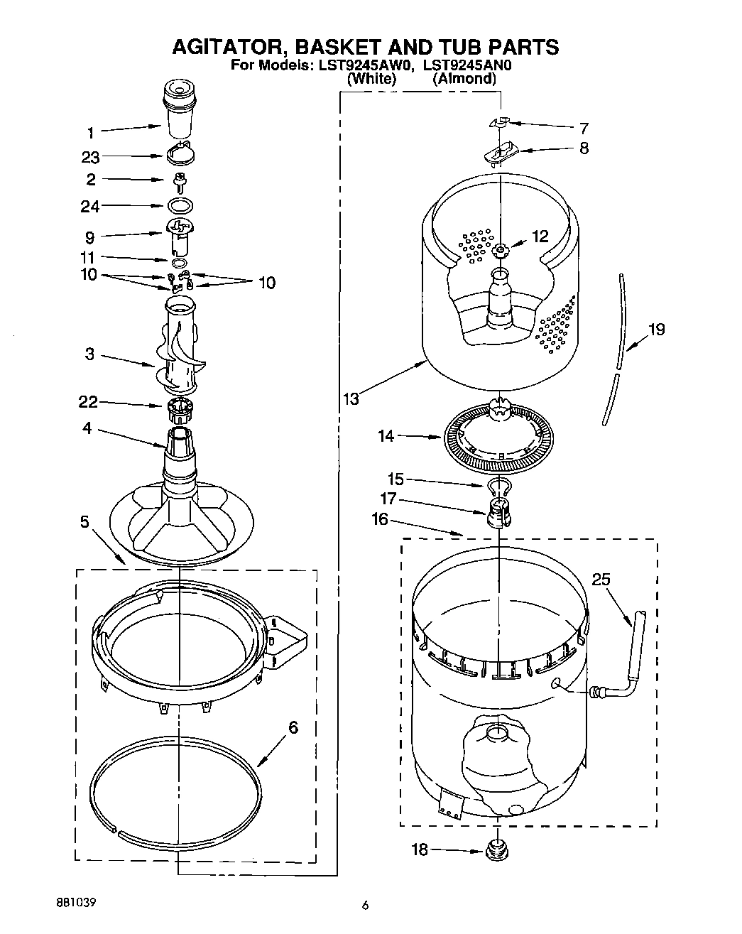 04 - AGITATOR, BASKET AND TUB