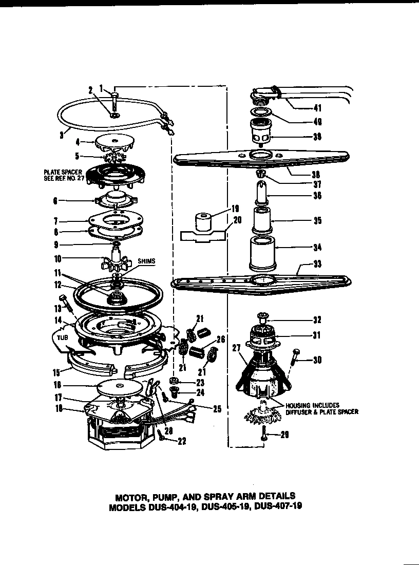 06 - MOTOR, PUMP, AND SPRAY ARM DETAILS