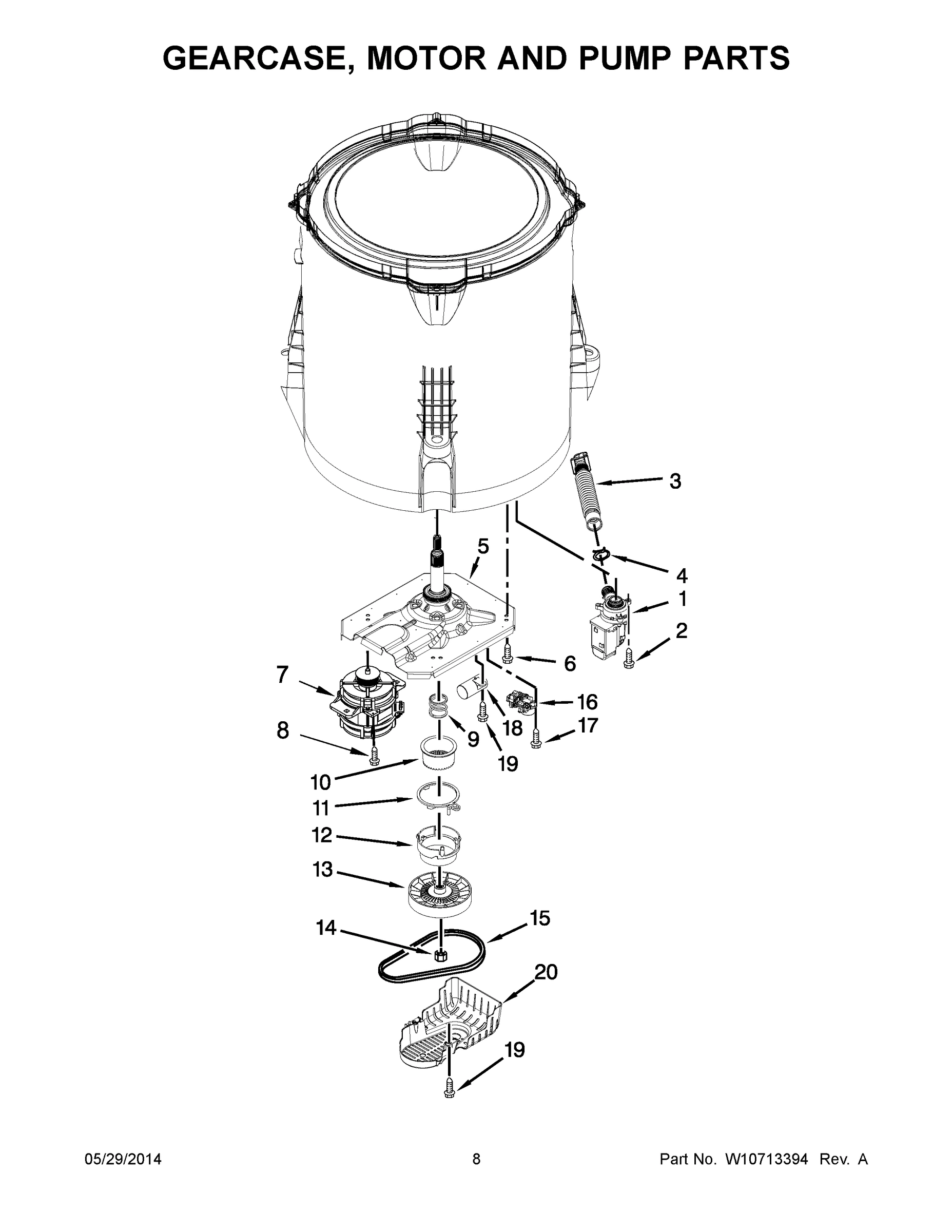 05 - GEARCASE, MOTOR AND PUMP PARTS