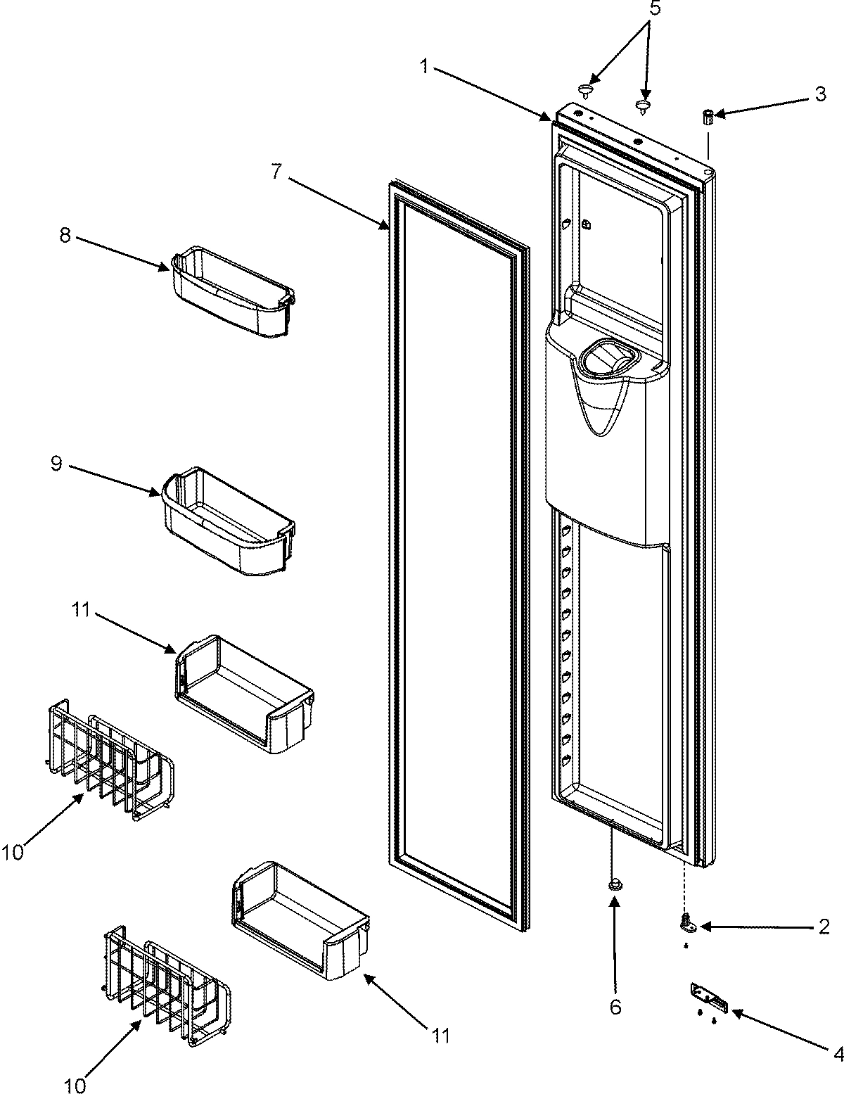 18 - FREEZER DOOR (SERIES 10)