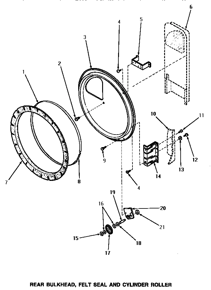 10 - REAR BLKHD, FELT SEAL & CYLINDER ROLLER