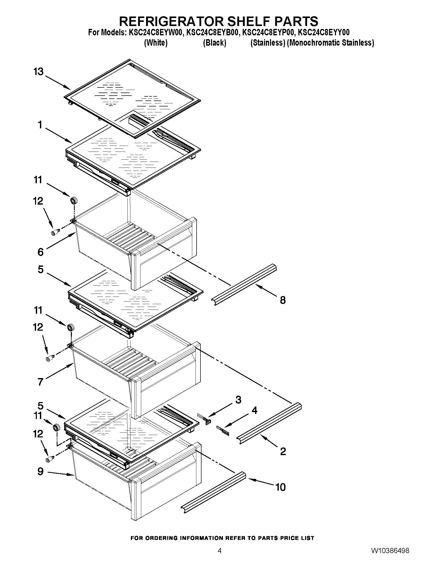 03 - REFRIGERATOR SHELF PARTS