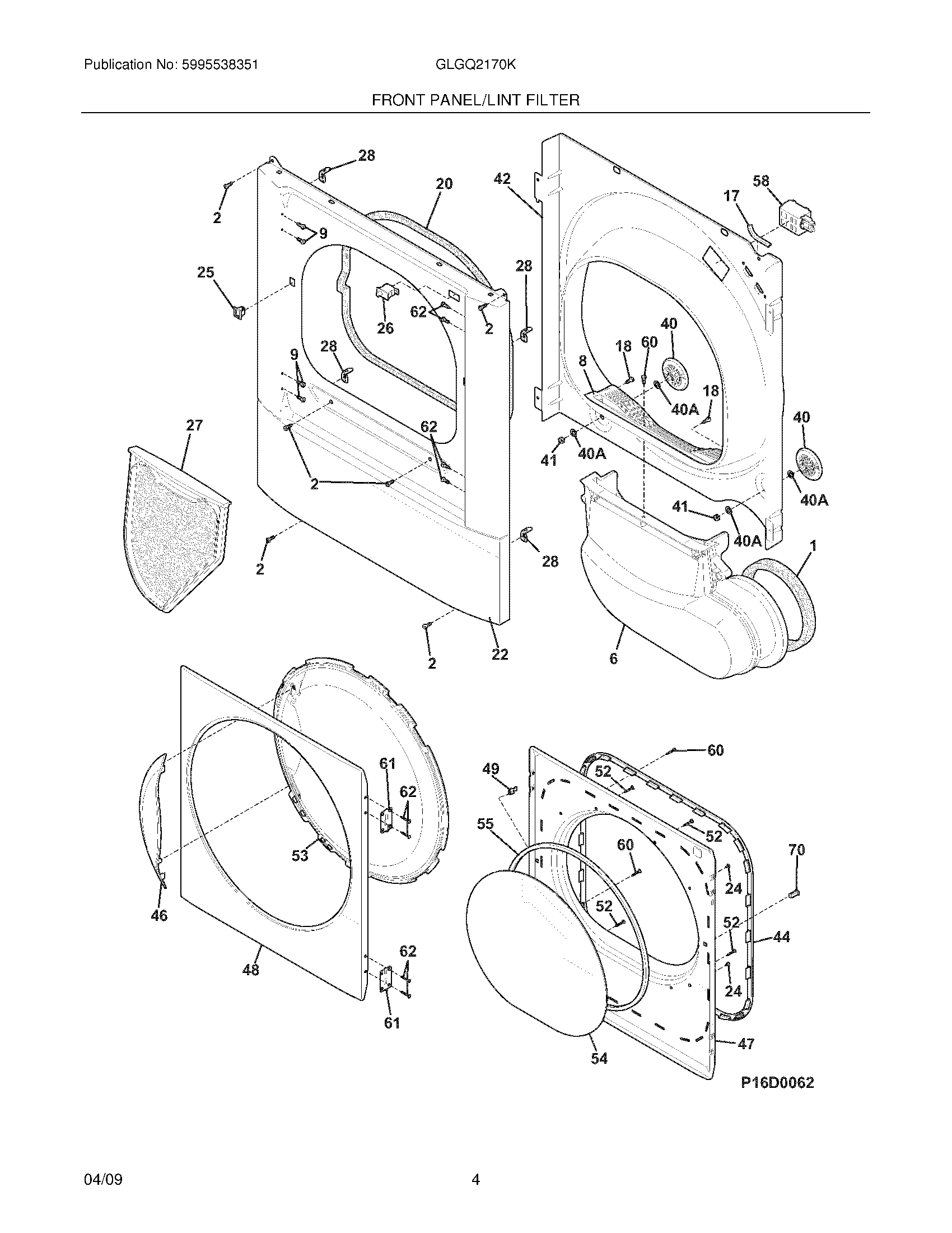 05 - FRONT PANEL/LINT FILTER