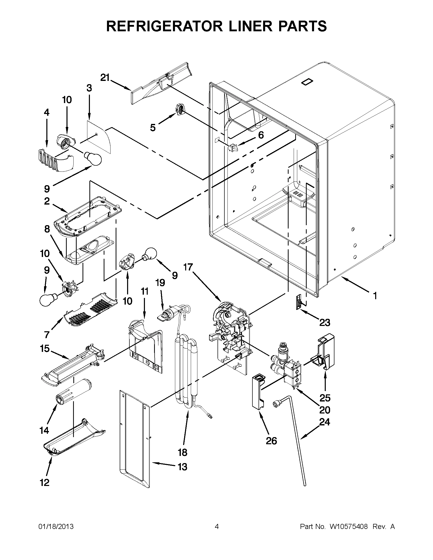02 - REFRIGERATOR LINER PARTS