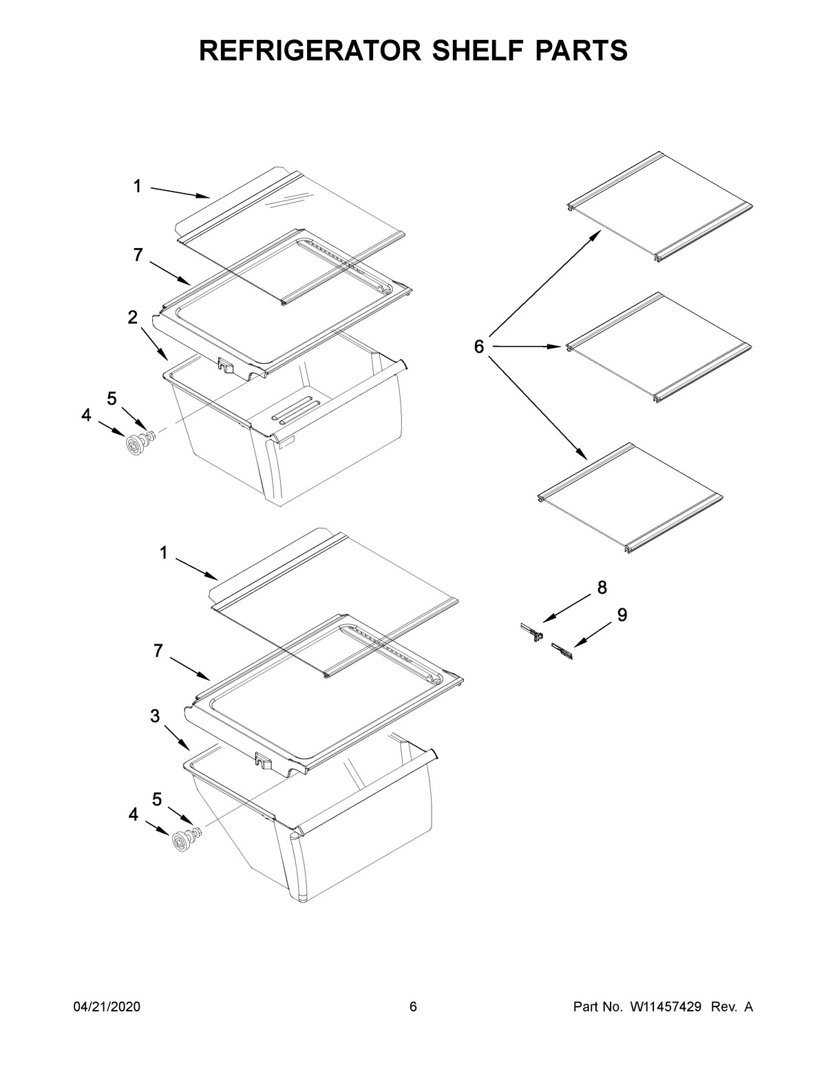 04 - REFRIGERATOR SHELF PARTS