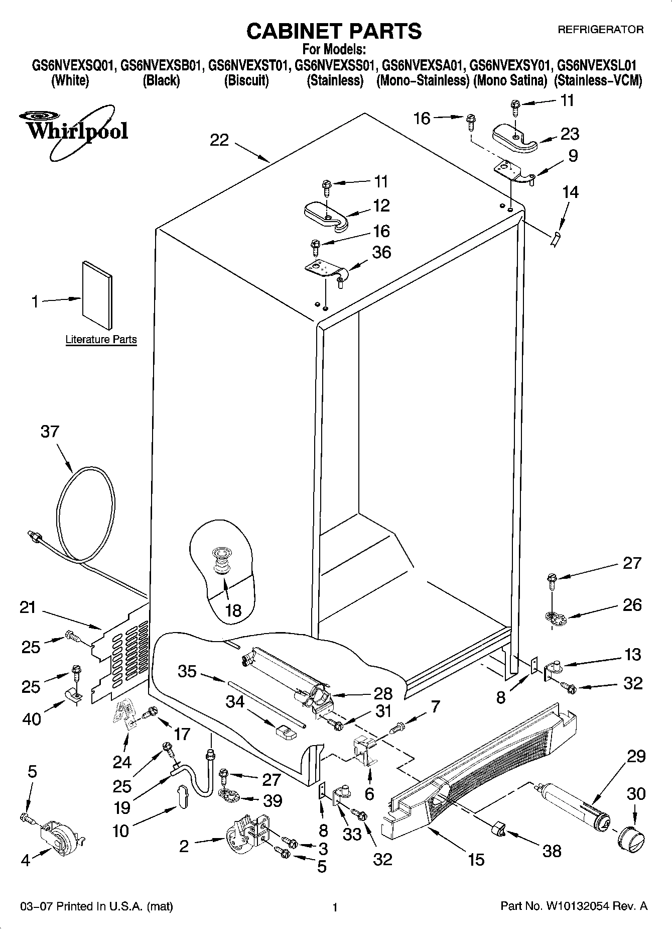 01 - CABINET PARTS