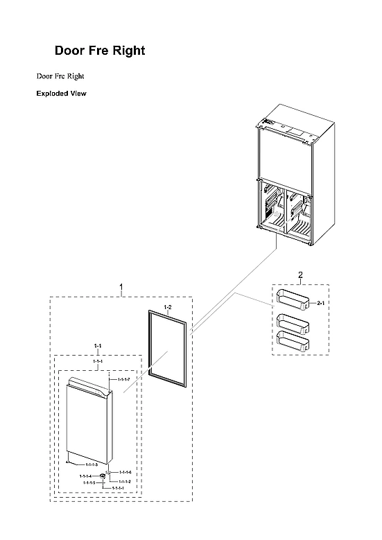 RIGHT FREEZER DOOR PARTS
