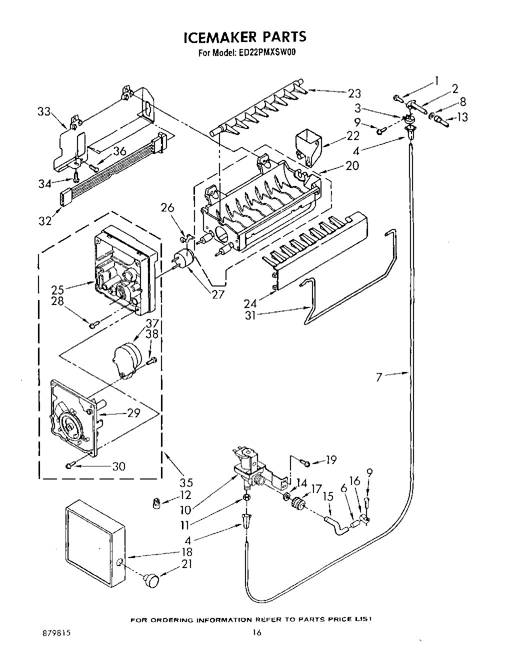 10 - ICE MAKER , NOT ILLUSTRATED AND OPTIONAL