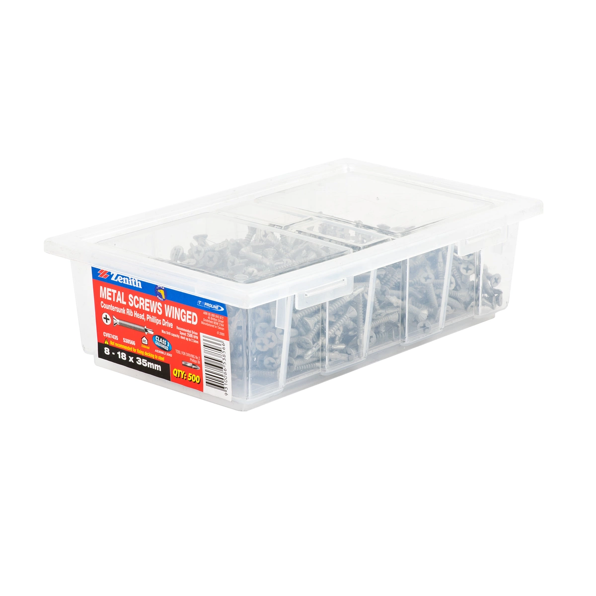 ZENITH® 8G x 35mm Class 3 Galvanised Metal Screws – 500 Pack