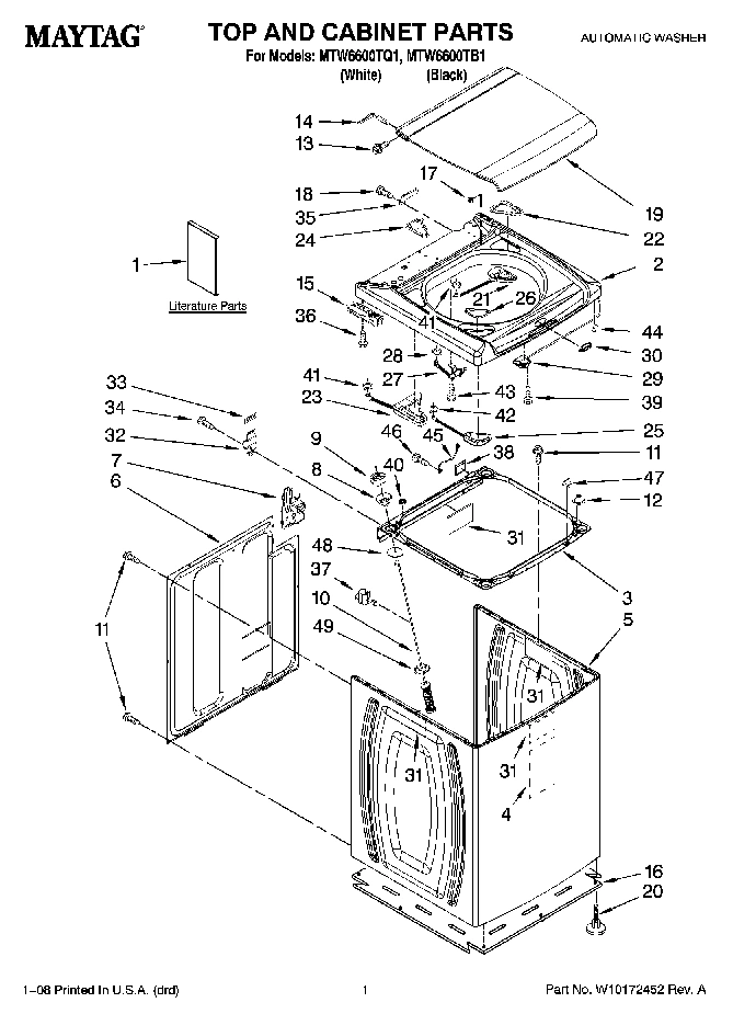 01 - TOP AND CABINET PARTS