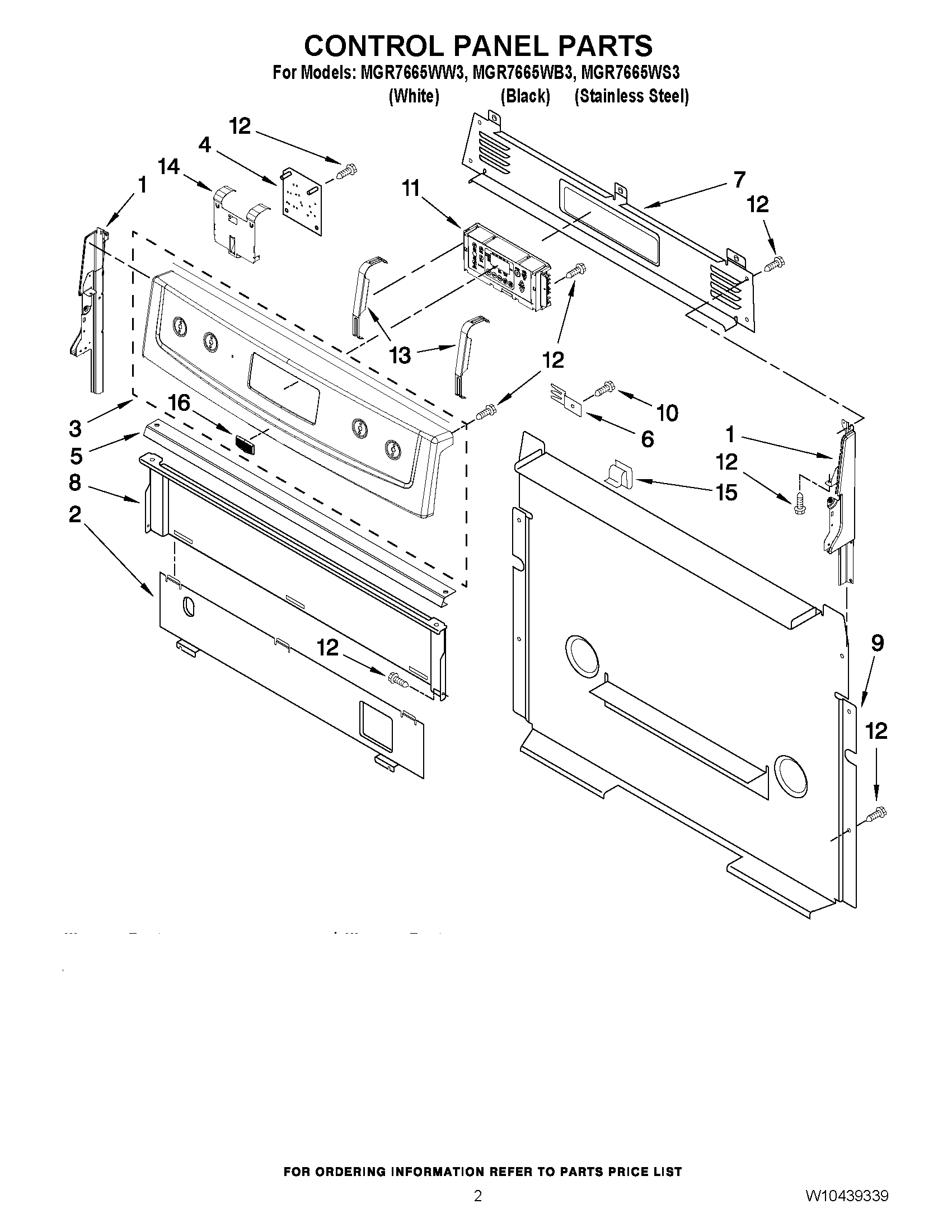 02 - CONTROL PANEL PARTS