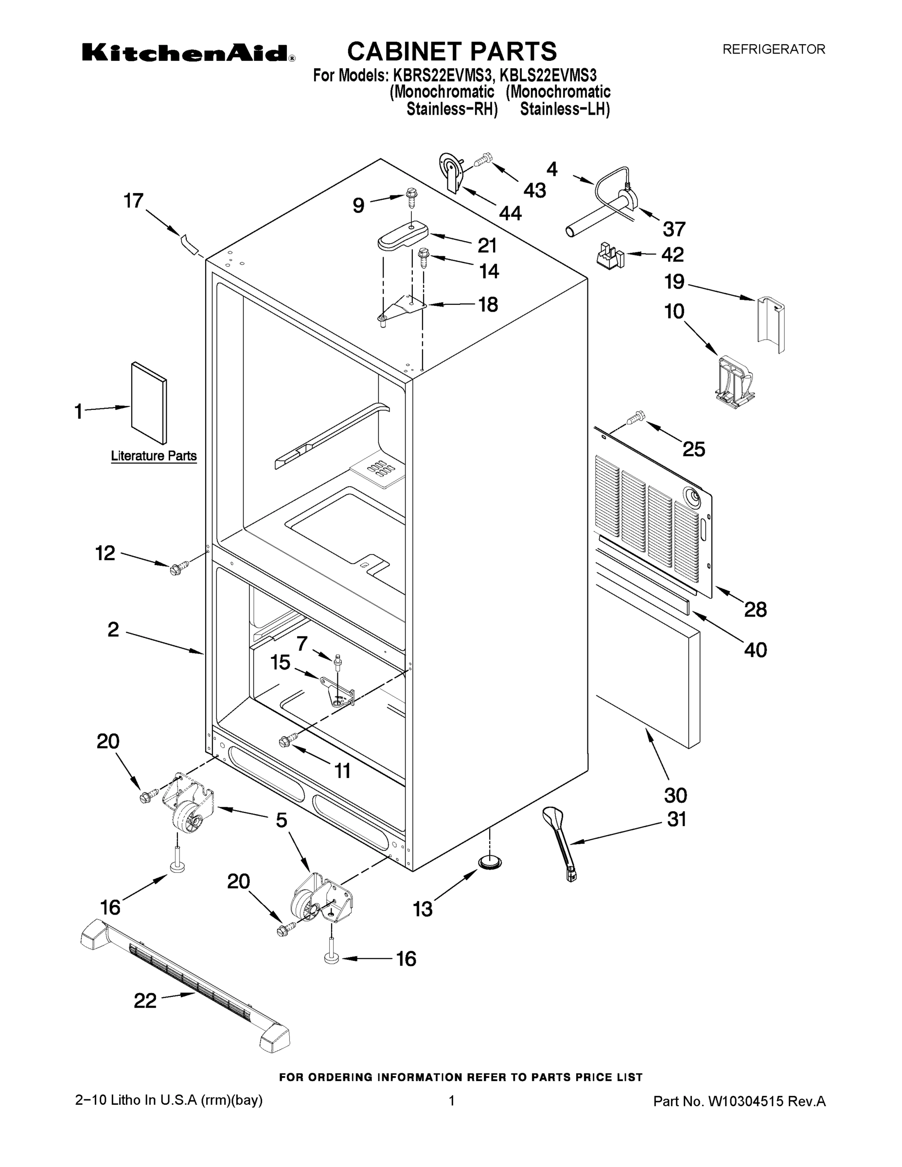 01 - CABINET PARTS