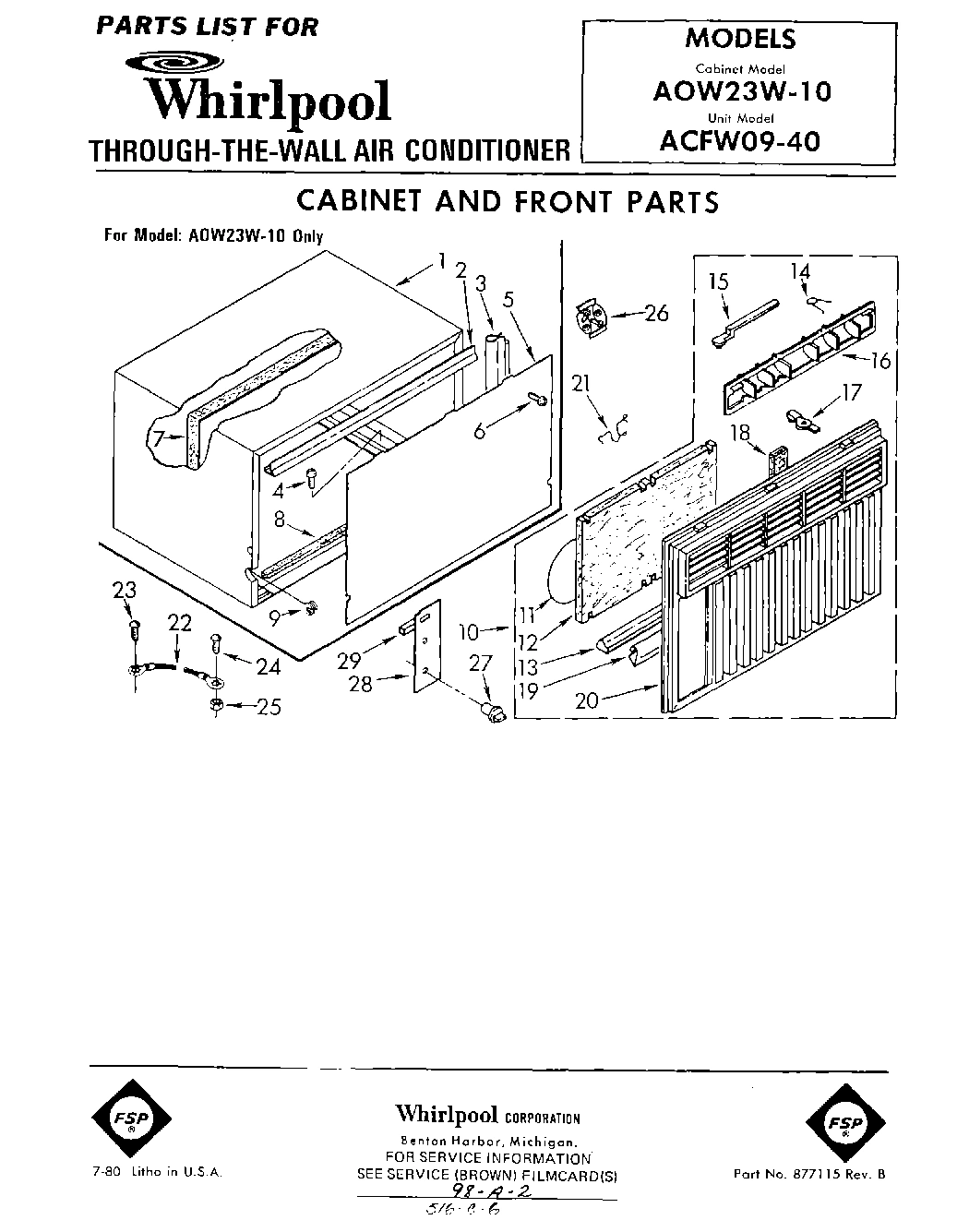 01 - CABINET AND FRONT