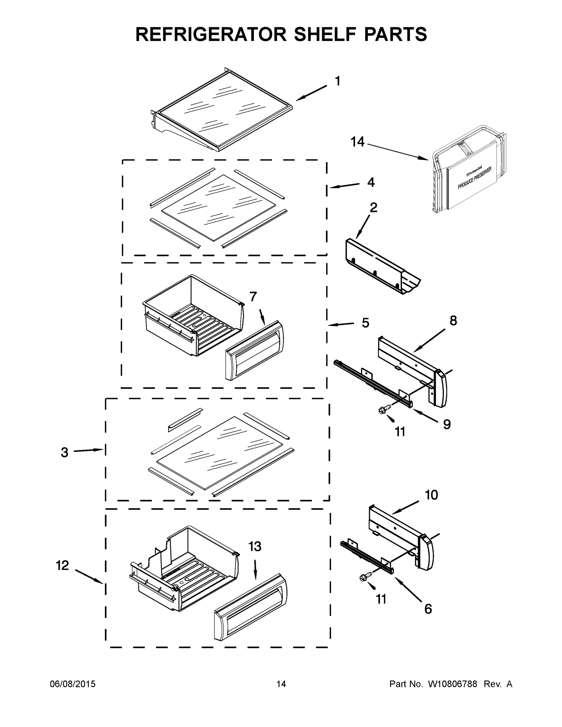 08 - REFRIGERATOR SHELF PARTS