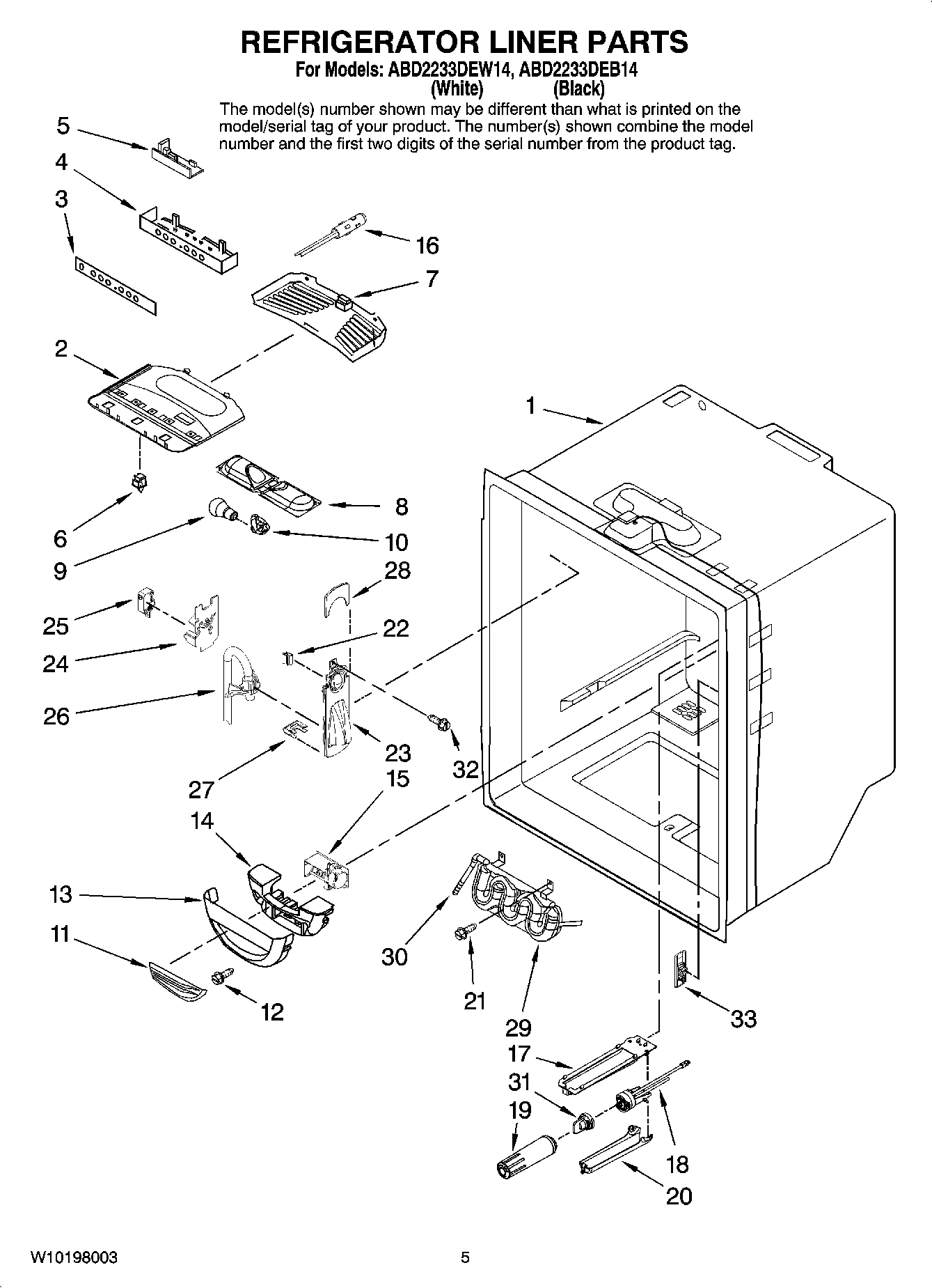 03 - REFRIGERATOR LINER PARTS