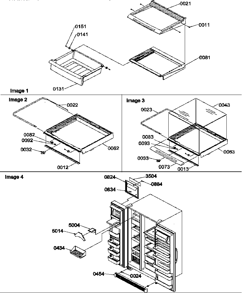 12 - SHELVES, DELI, CRISPER ASSY & TOE GRILLE