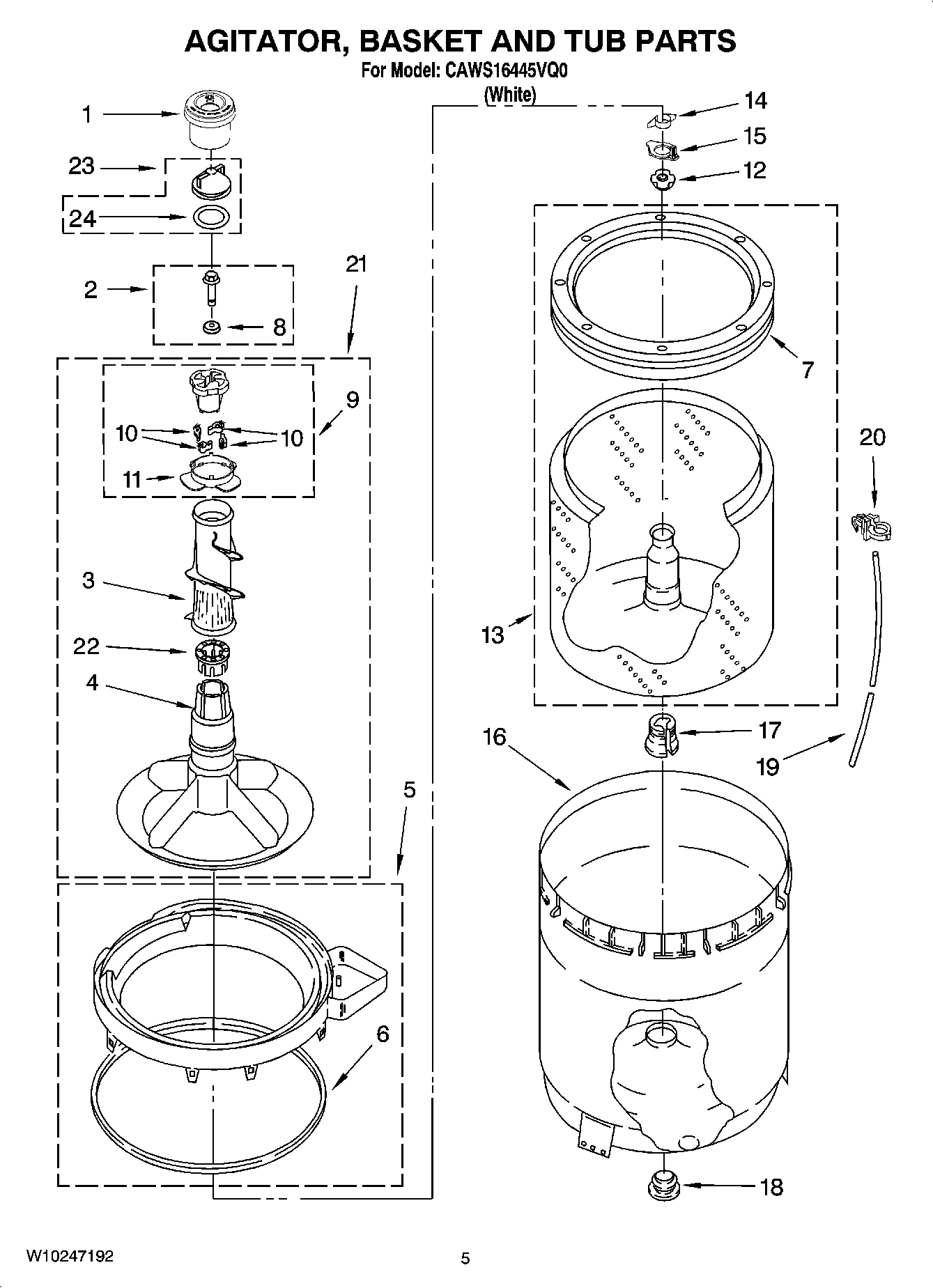 03 - AGITATOR, BASKET AND TUB PARTS