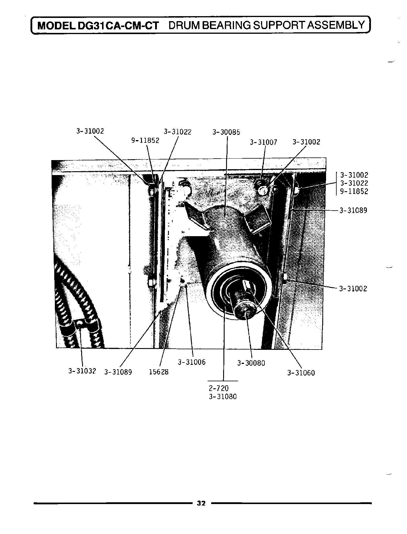 12 - DRUM BEARING SUPPORT ASSEMBLY