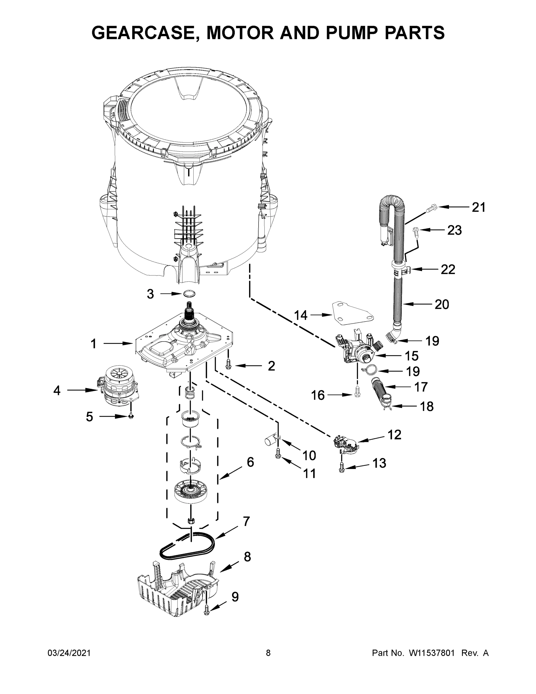 05 - GEARCASE, MOTOR AND PUMP PARTS