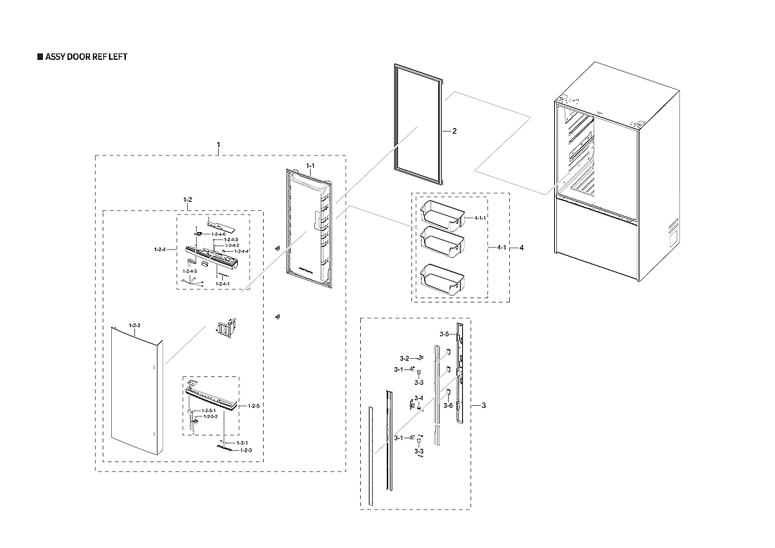 Left Refrigerator Door Parts