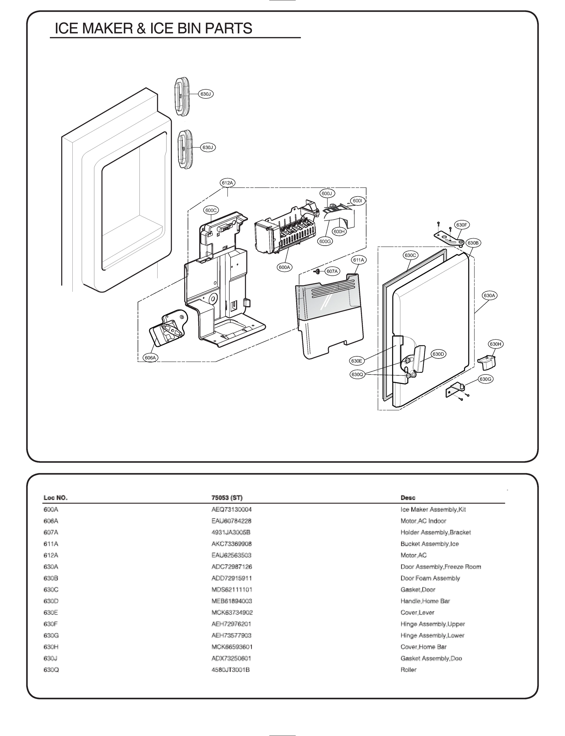 ICEMAKER & ICE BIN PARTS