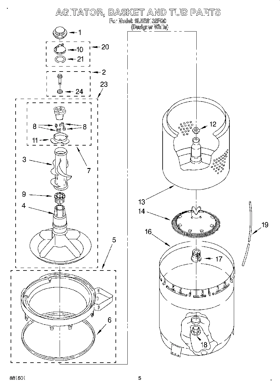 03 - AGITATOR, BASKET AND TUB